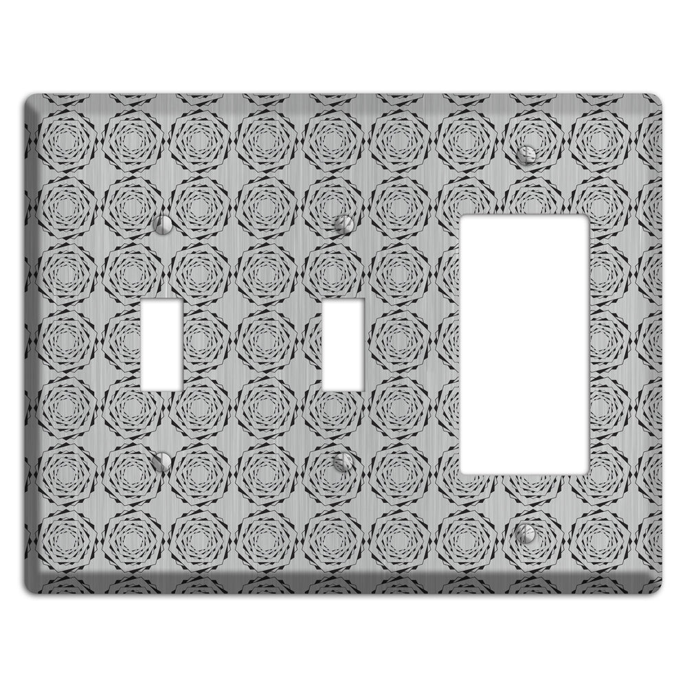 Hexagon Rotation Stainless Steel 2 Toggle / Rocker Wallplate