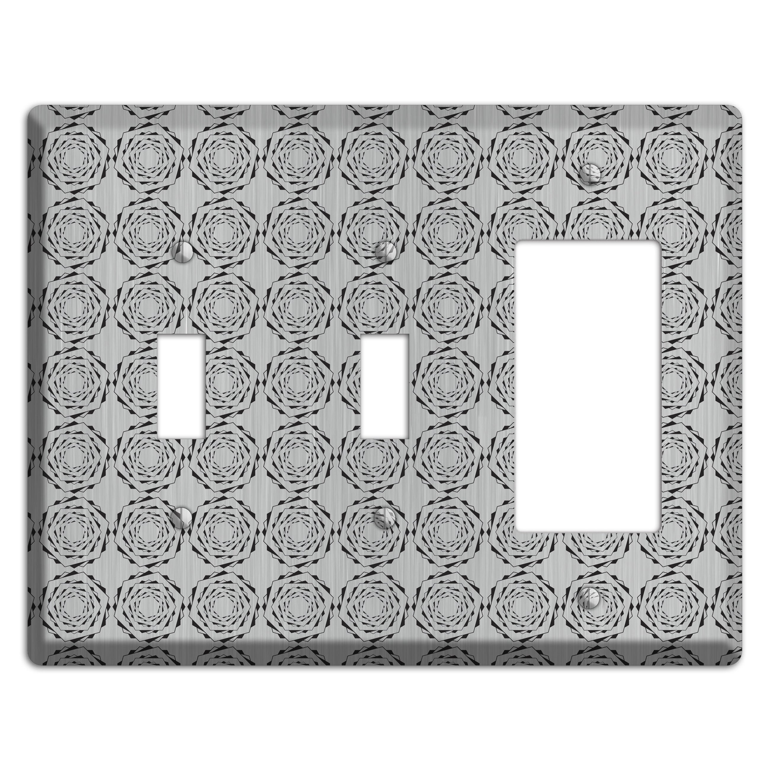 Hexagon Rotation  Stainless 2 Toggle / Rocker Wallplate