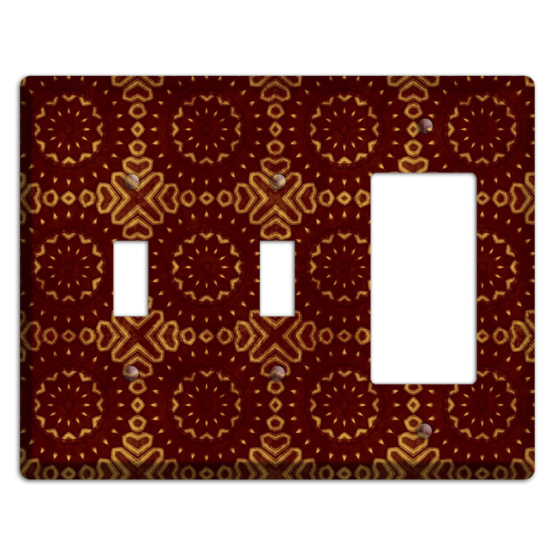 Maroon Grunge Suzani 3 2 Toggle / Rocker Wallplate