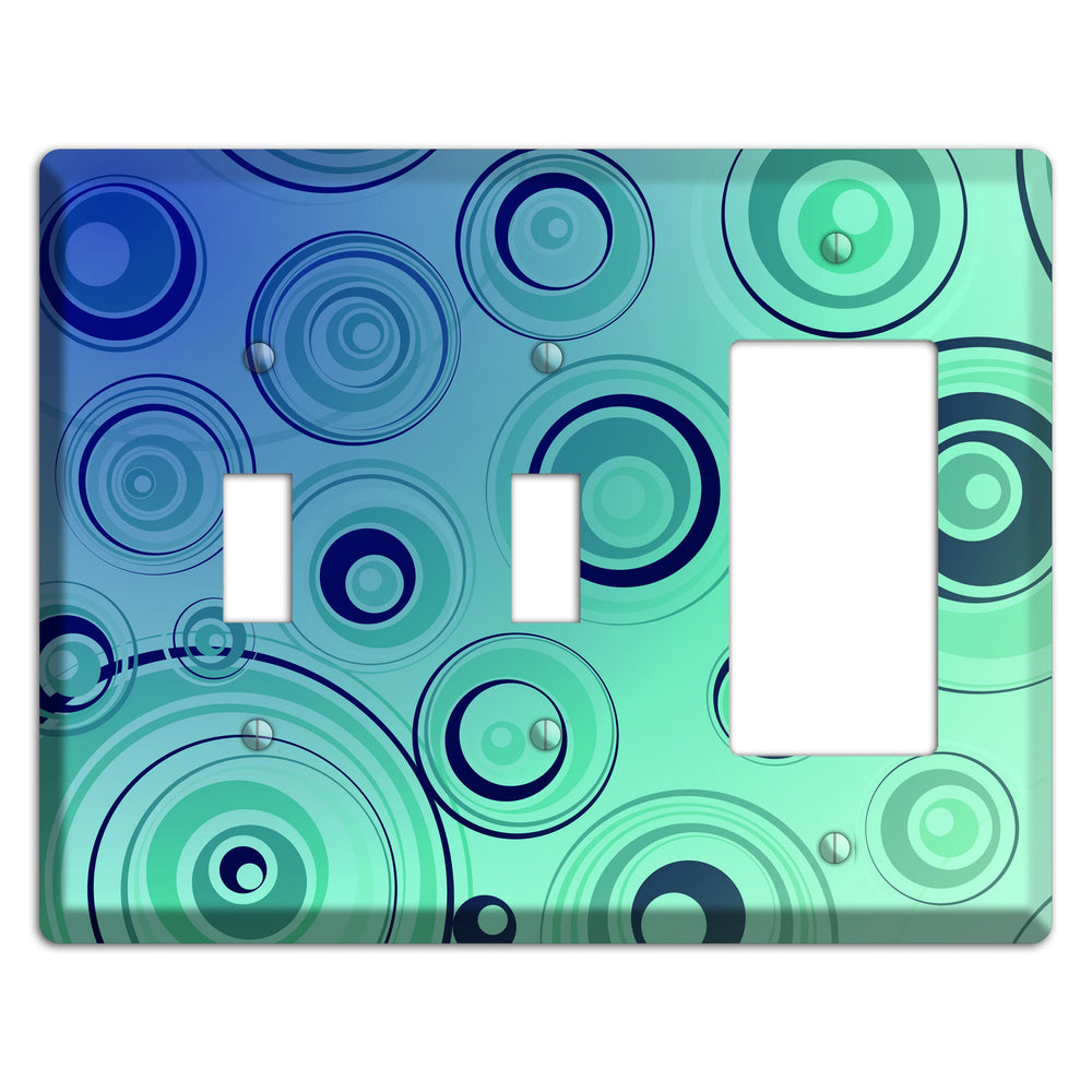 Blue and Green Circles 2 Toggle / Rocker Wallplate