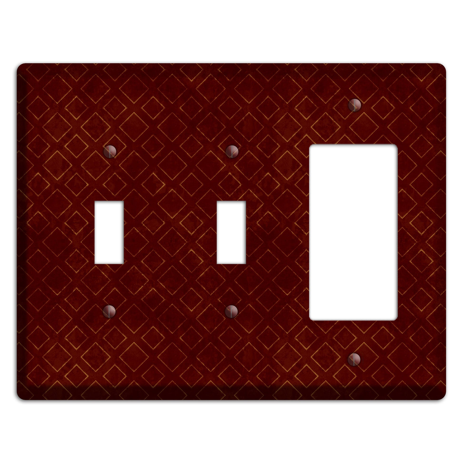 Maroon Diamonds 2 Toggle / Rocker Wallplate