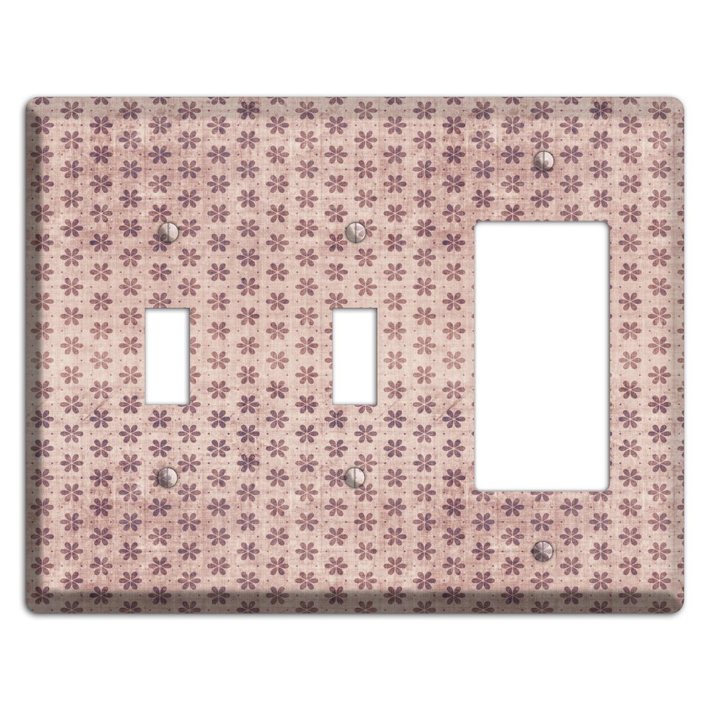 Dusty Pink Grunge Floral Contour 2 Toggle / Rocker Wallplate