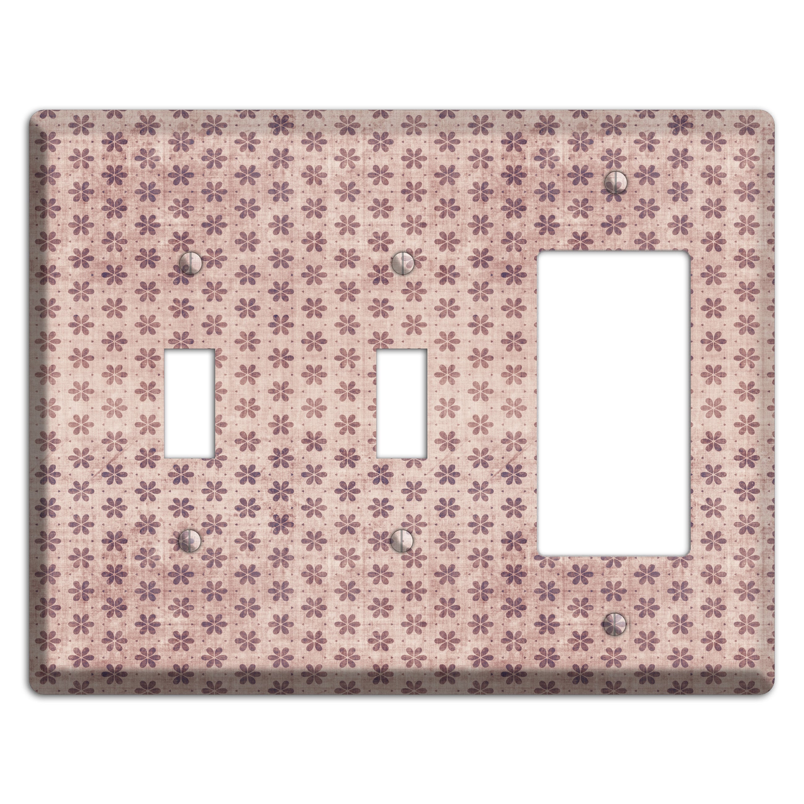 Dusty Pink Grunge Floral Contour 2 Toggle / Rocker Wallplate