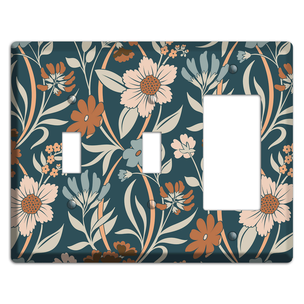 Summer Floral 1 2 Toggle / Rocker Wallplate