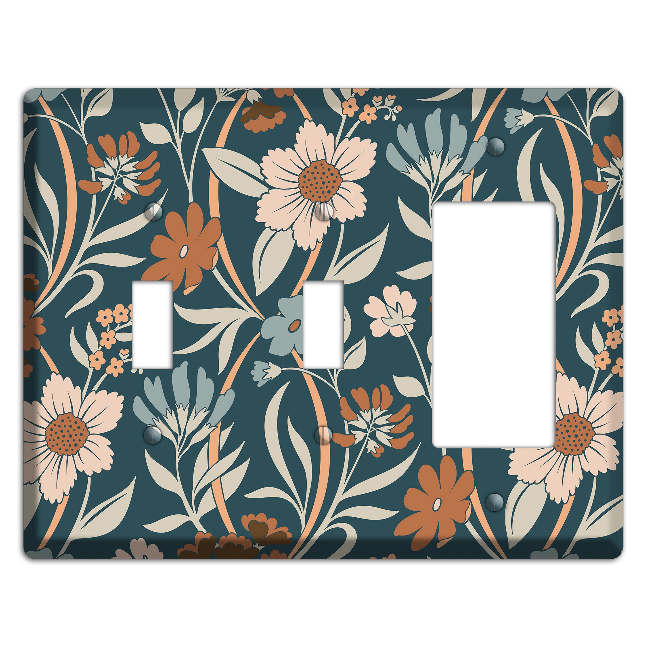 Summer Floral 1 2 Toggle / Rocker Wallplate