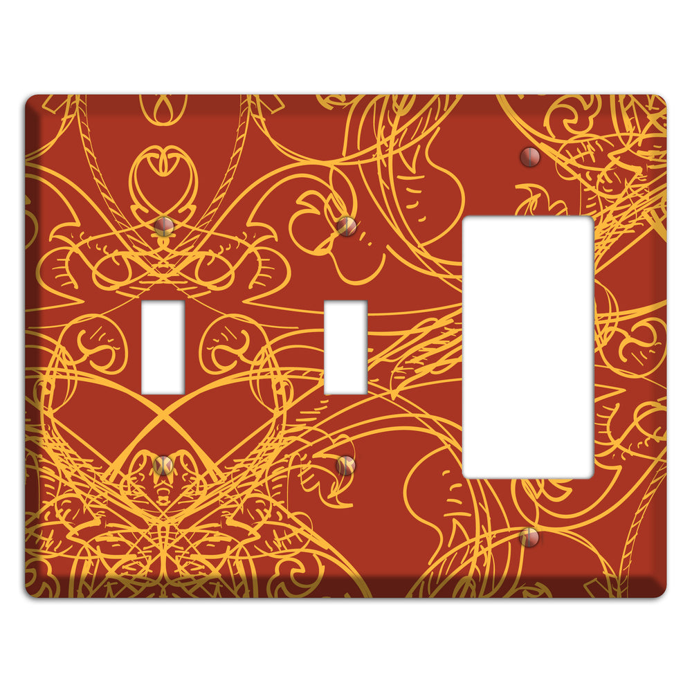 Red Deco Sketch 2 Toggle / Rocker Wallplate