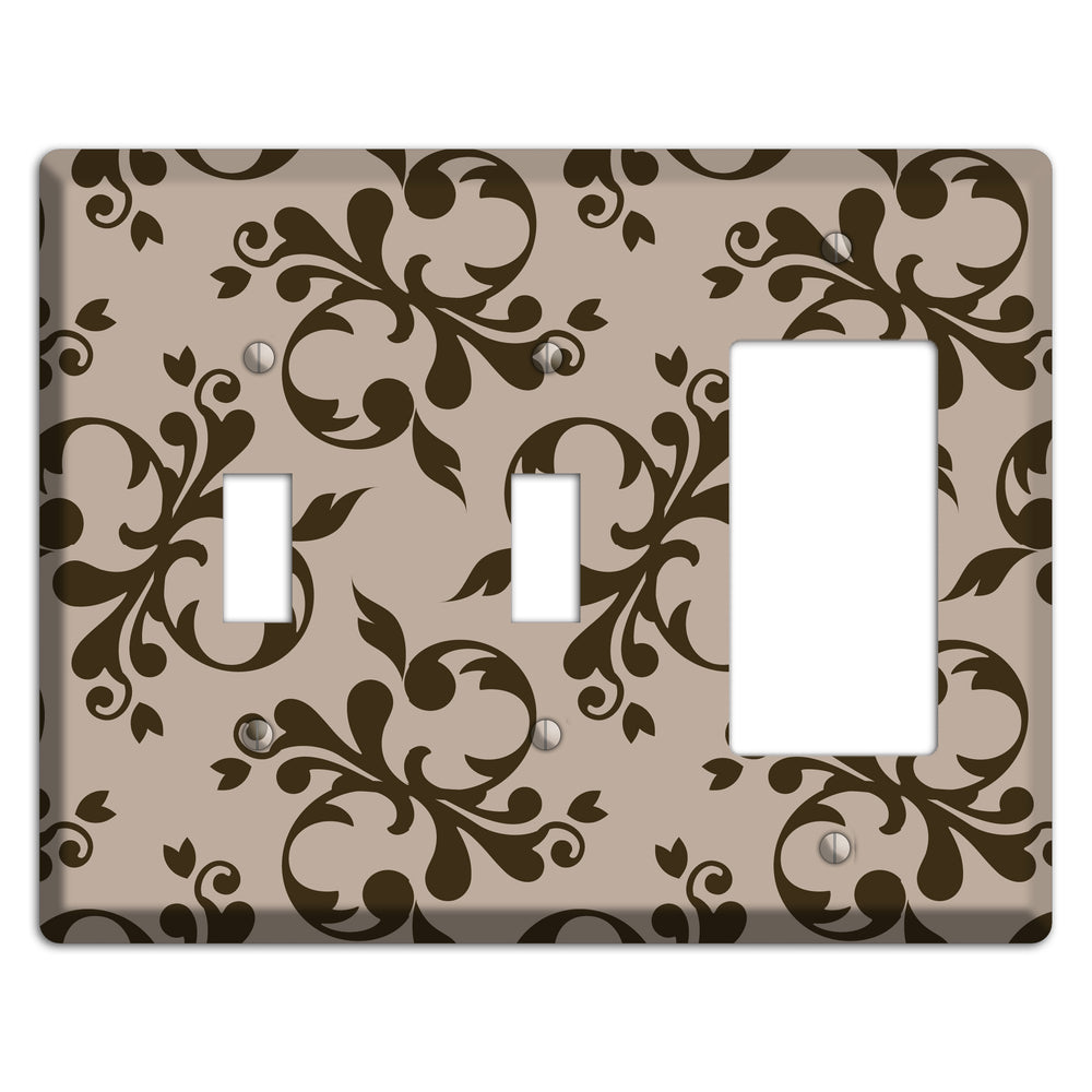 Beige Victorian Toile 2 Toggle / Rocker Wallplate