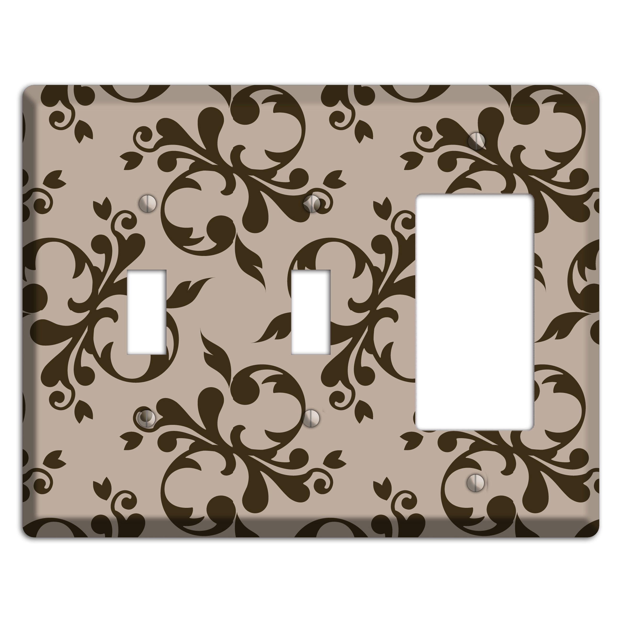 Beige Victorian Toile 2 Toggle / Rocker Wallplate