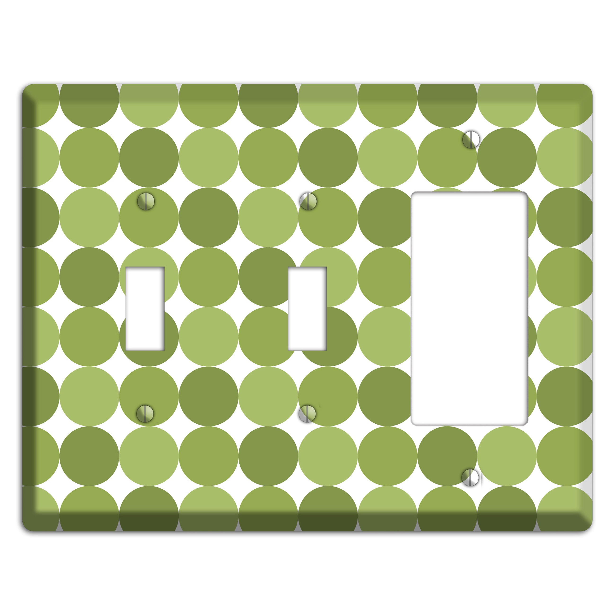 Multi Olive Tiled Dots 2 Toggle / Rocker Wallplate