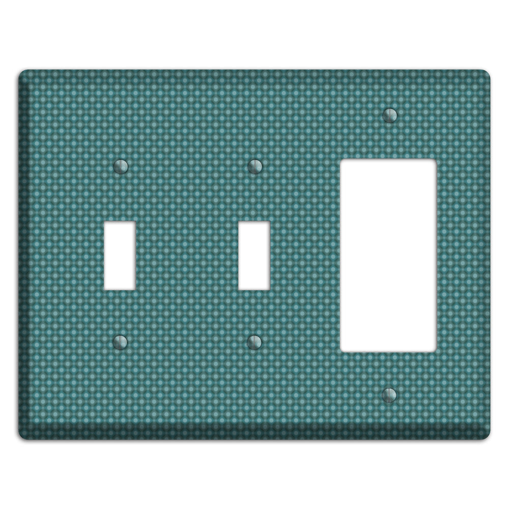 Multi Turquoise Checkered Concentric Circles 2 Toggle / Rocker Wallplate