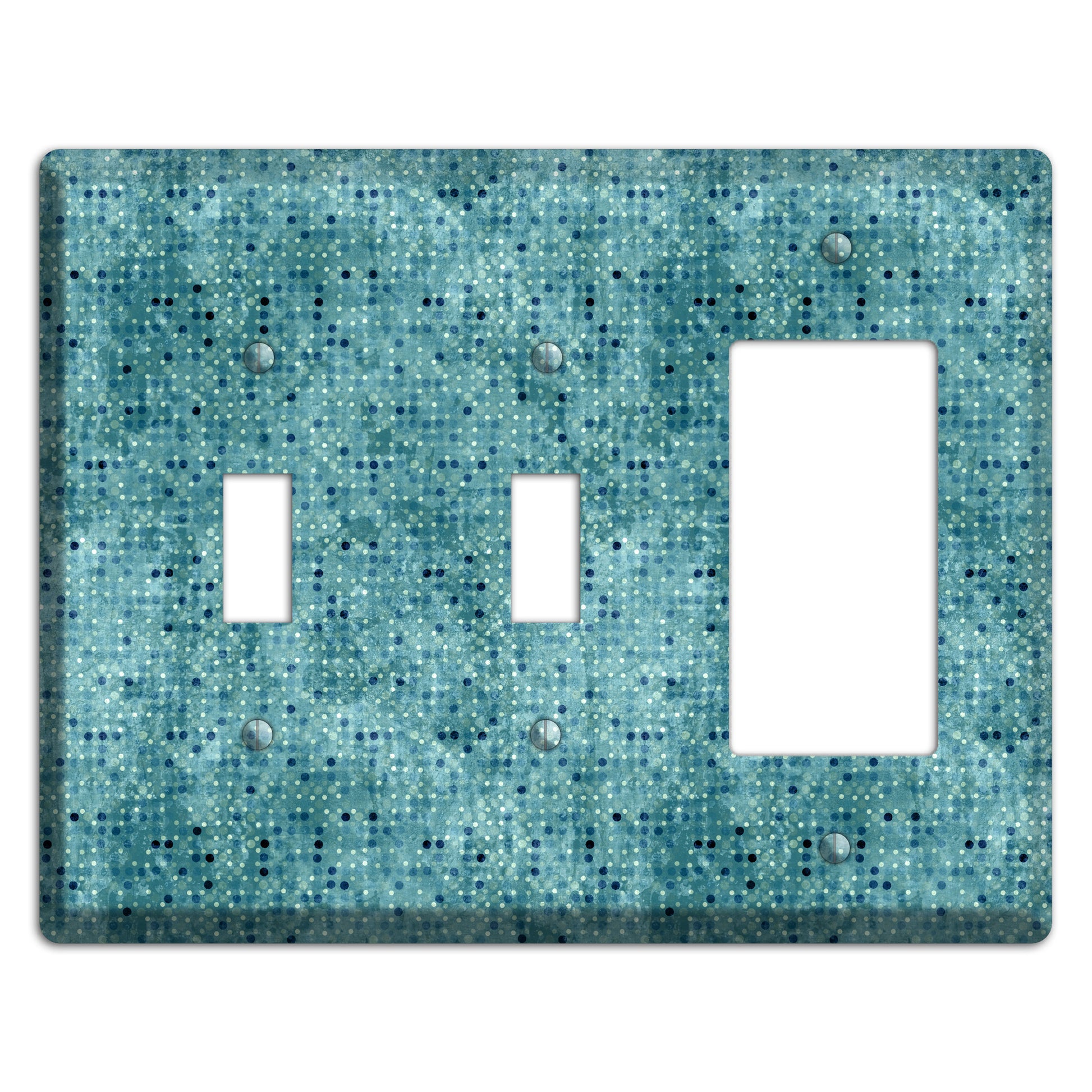 Turquoise Grunge Small Tile 2 Toggle / Rocker Wallplate