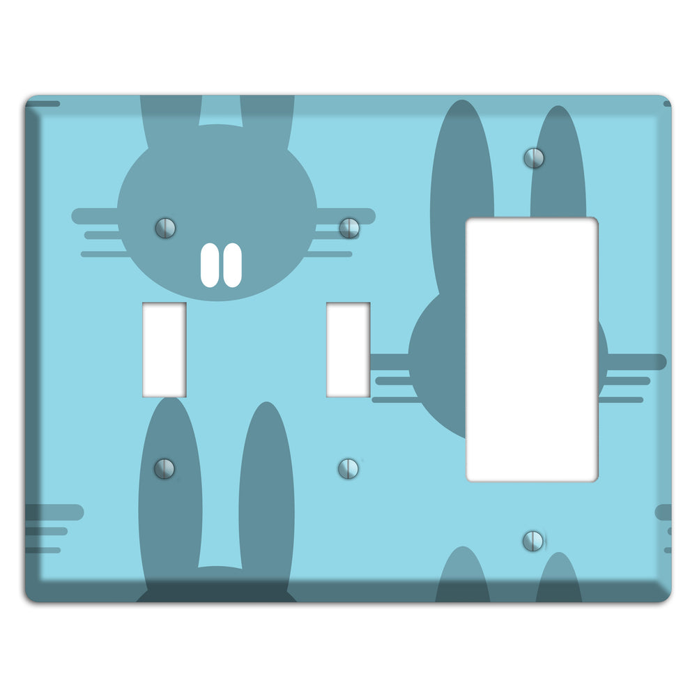 Blue Bunny 2 Toggle / Rocker Wallplate