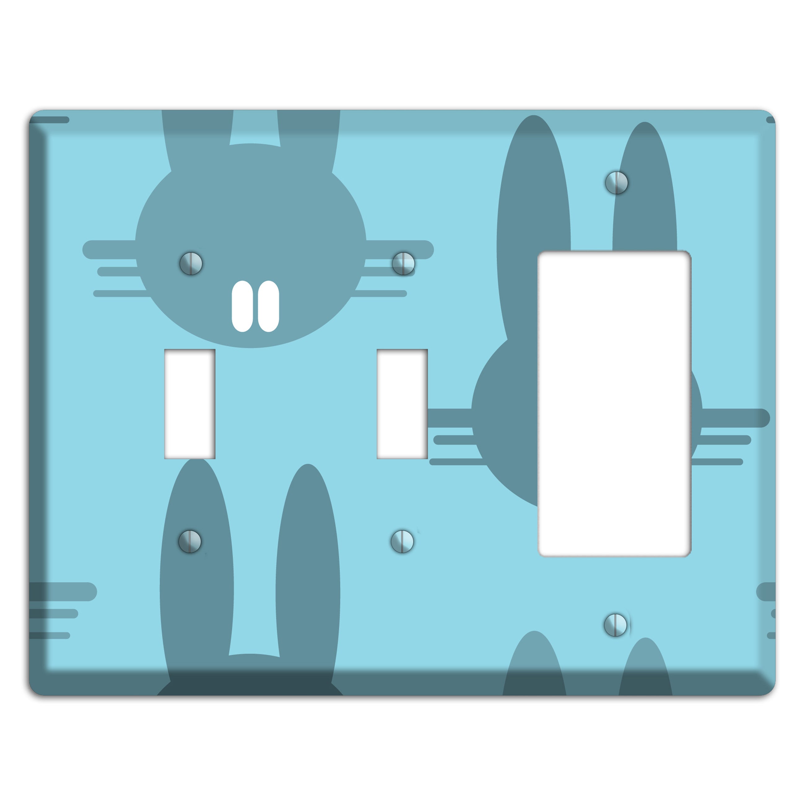 Blue Bunny 2 Toggle / Rocker Wallplate