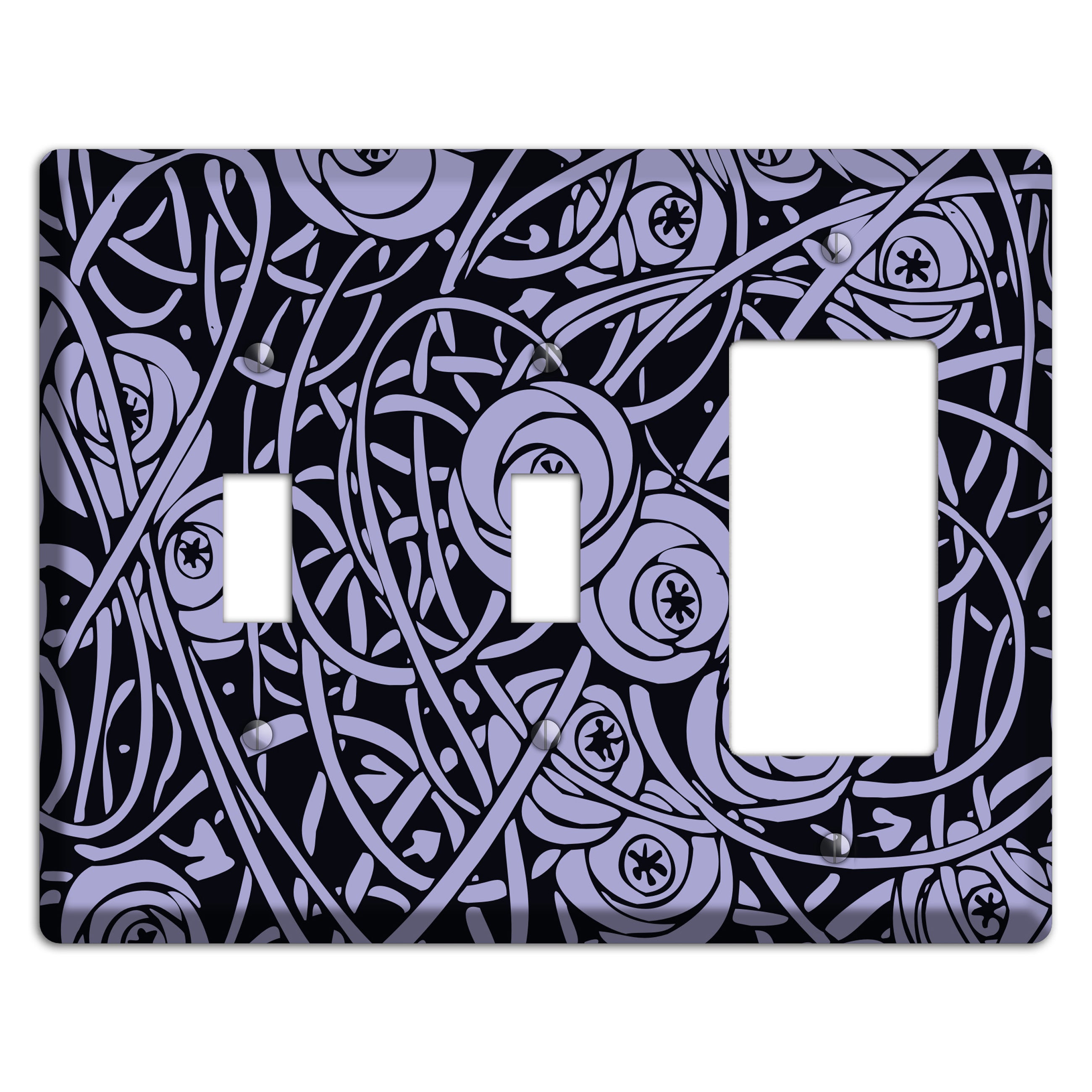 Lilac Deco Floral 2 Toggle / Rocker Wallplate