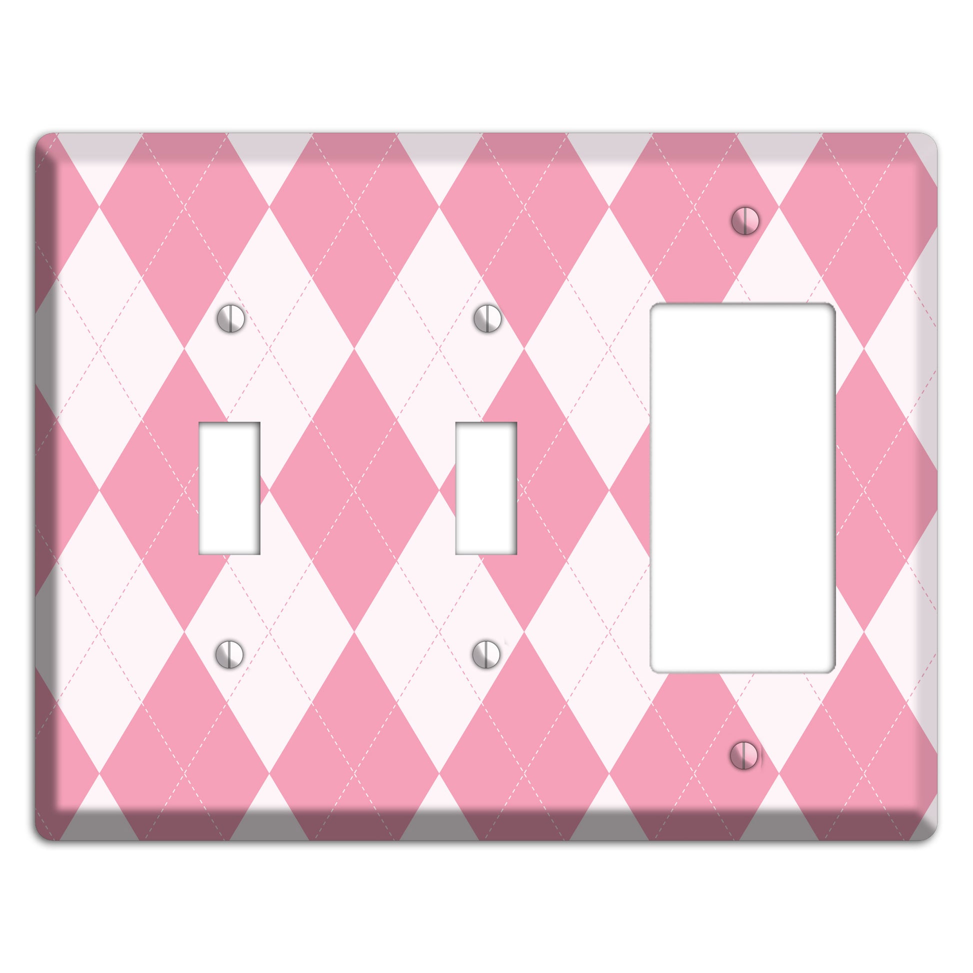 Pink Argyle 2 Toggle / Rocker Wallplate
