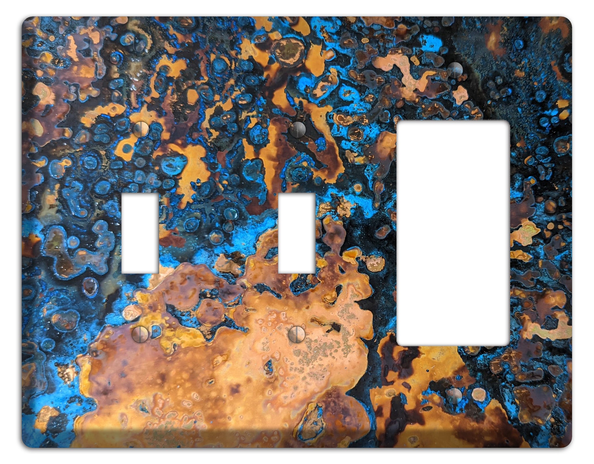 Copper Turquoise 2 Toggle / Rocker Cover Plate