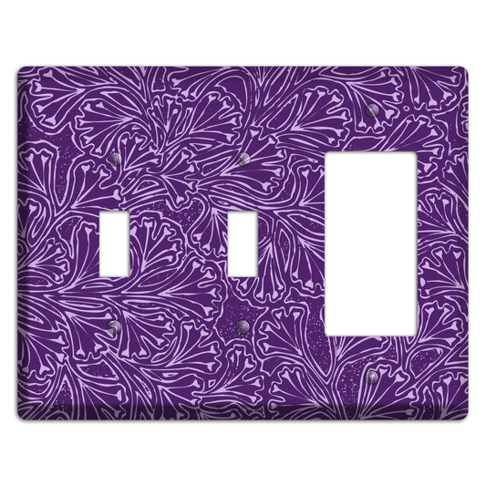 Deco Purple Interlocking Floral 2 Toggle / Rocker Wallplate