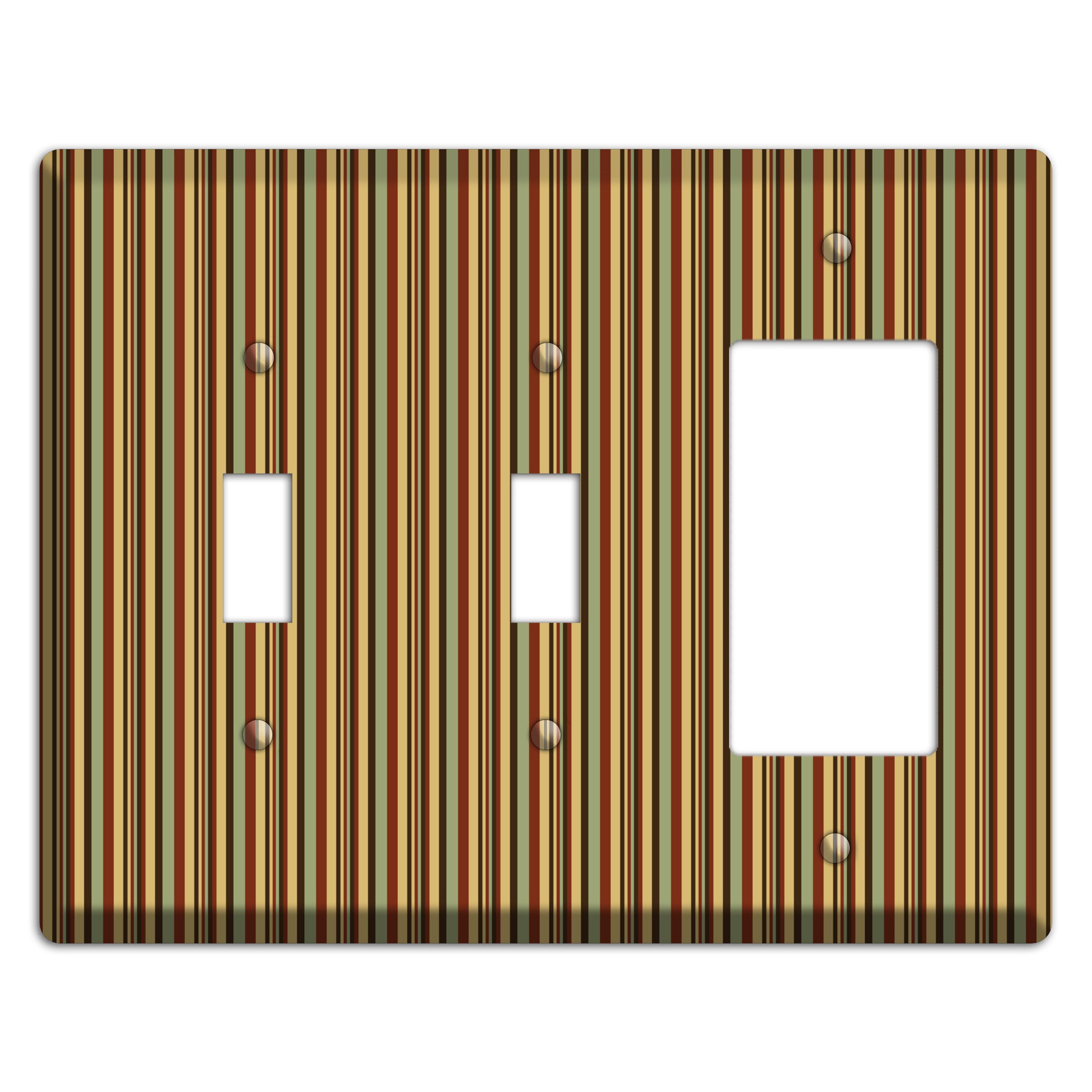 Red and Green Stripes 2 Toggle / Rocker Wallplate
