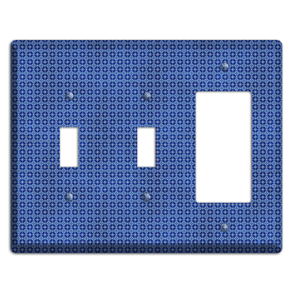 Multi Blue Arabesque 2 Toggle / Rocker Wallplate