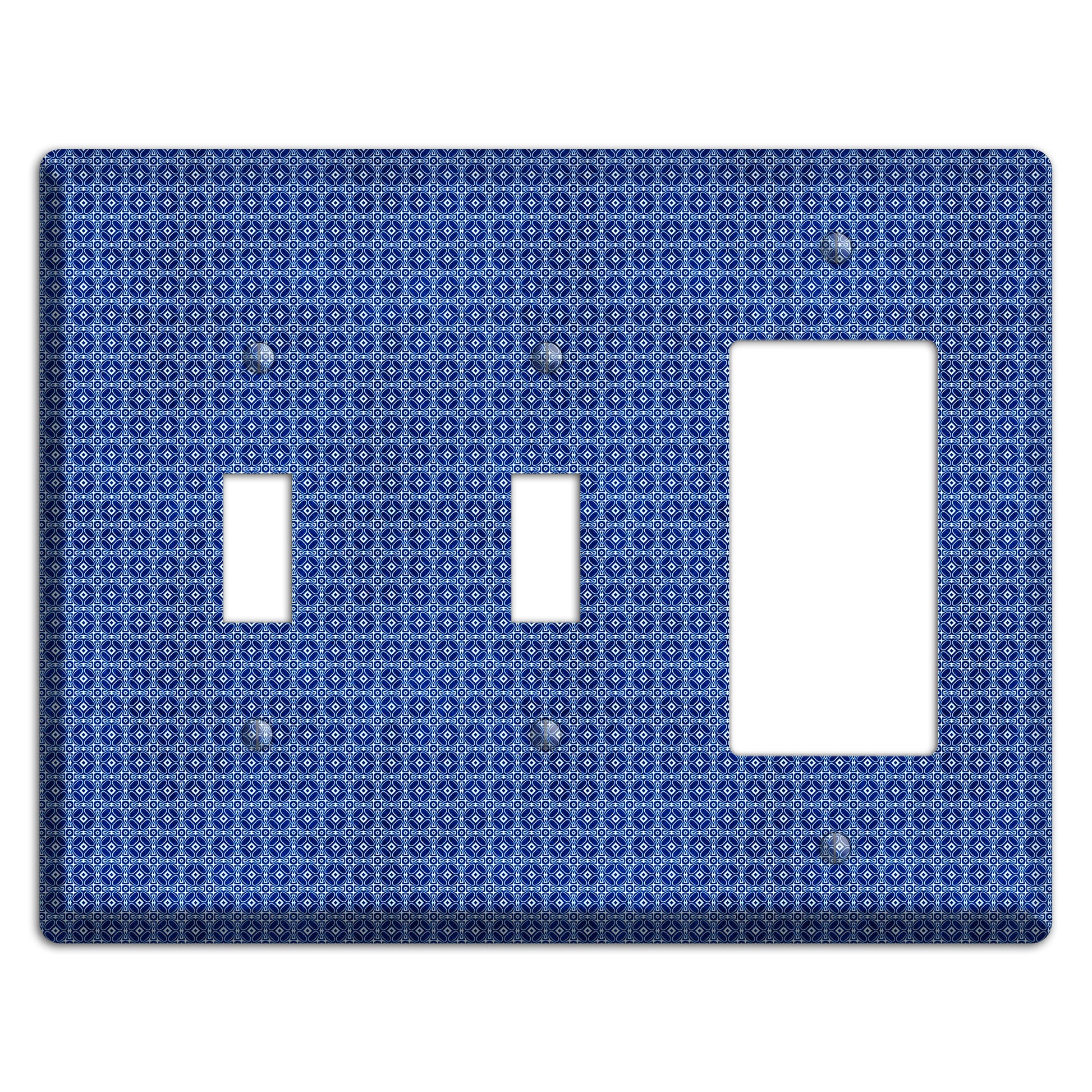 Multi Blue Arabesque 2 Toggle / Rocker Wallplate