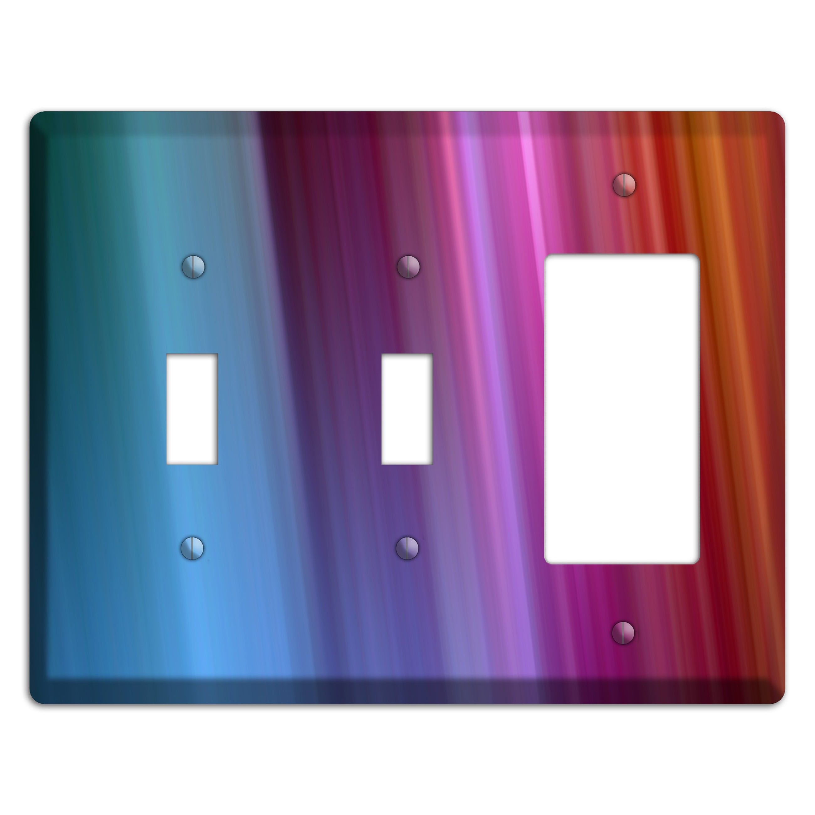Blue and Purple Ray of Light 2 Toggle / Rocker Wallplate