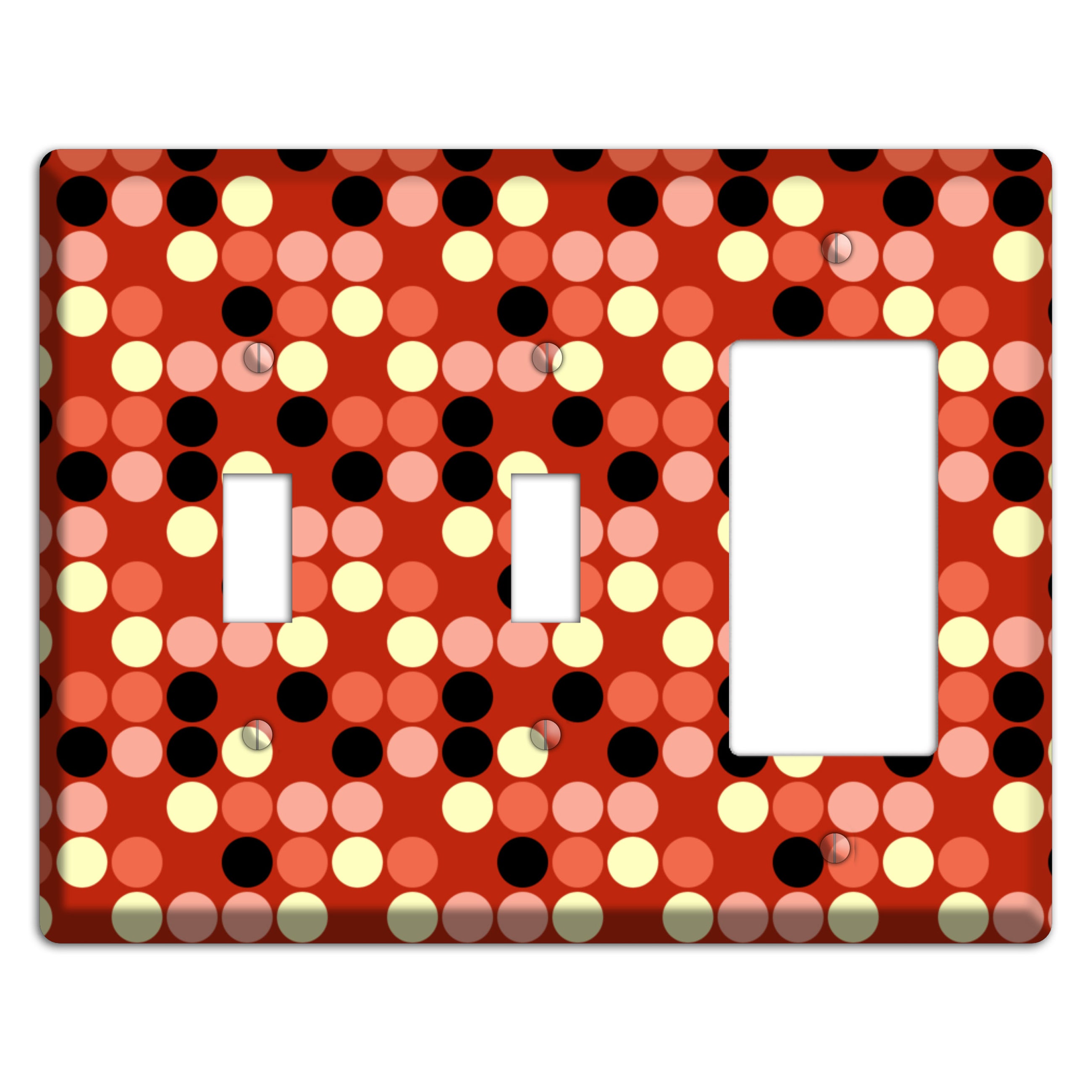 Multi Color Red Dots 2 Toggle / Rocker Wallplate