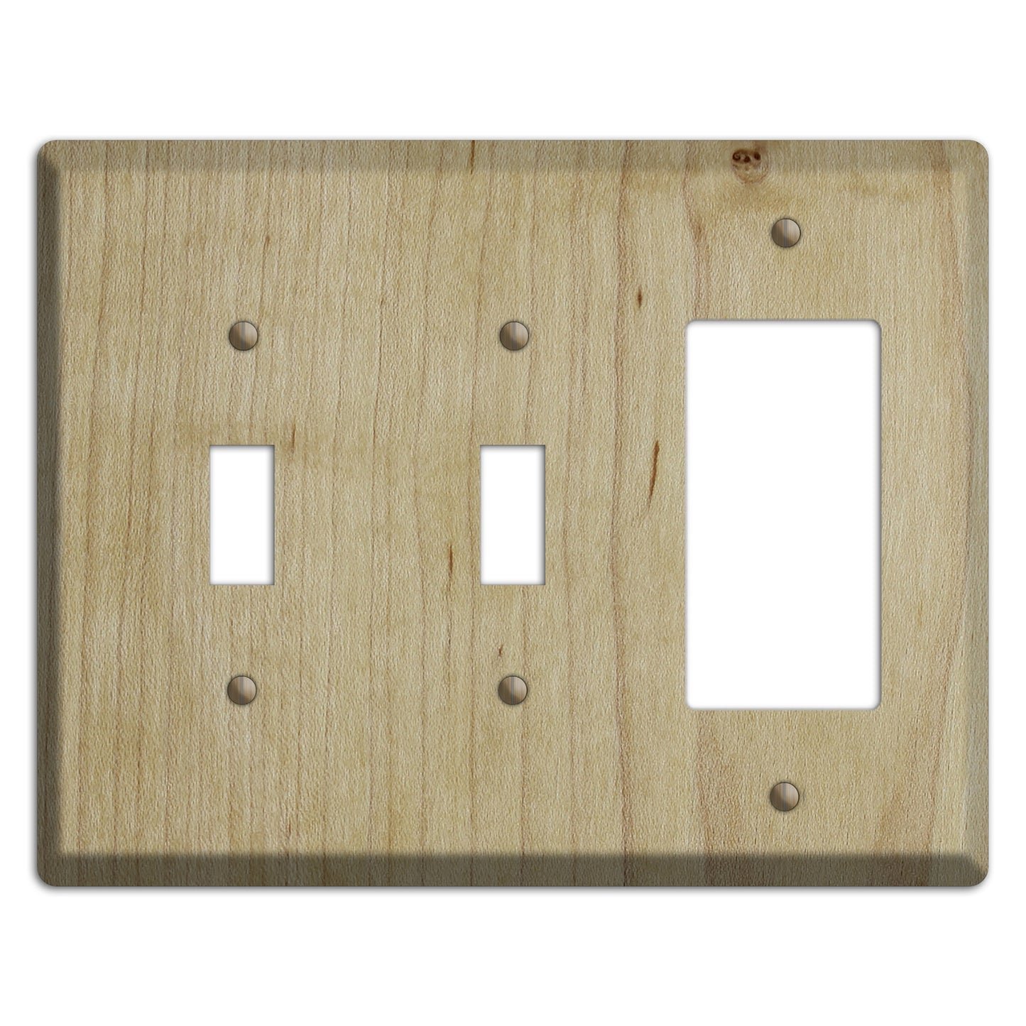Maple Wood 2 Toggle / Rocker Cover Plate