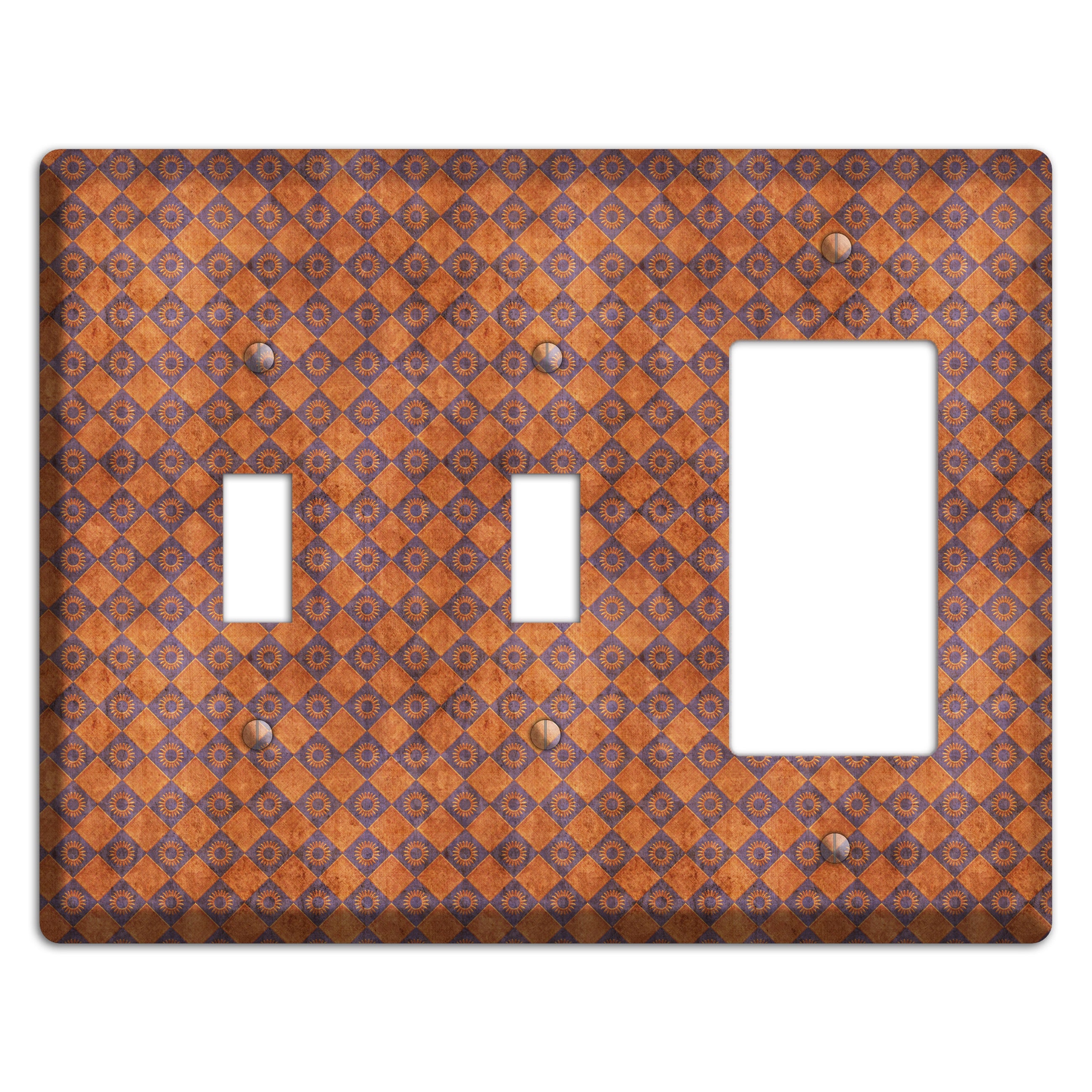 Red Diamond Circles 2 2 Toggle / Rocker Wallplate