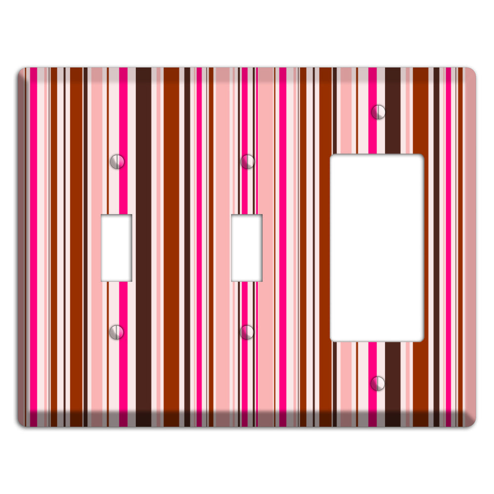Pink Stripes 2 Toggle / Rocker Wallplate