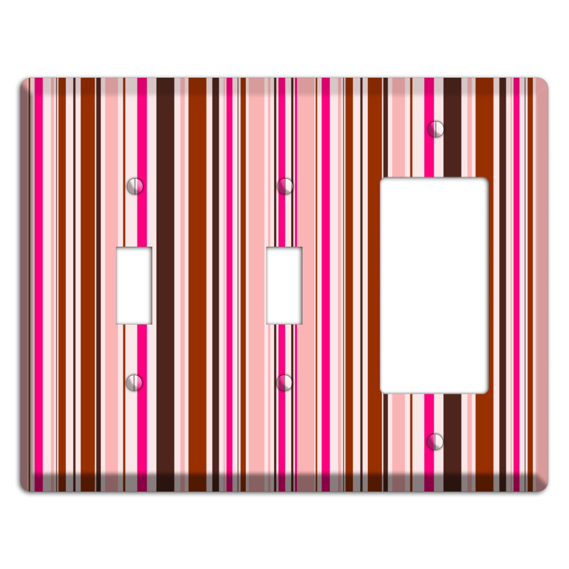 Pink Stripes 2 Toggle / Rocker Wallplate