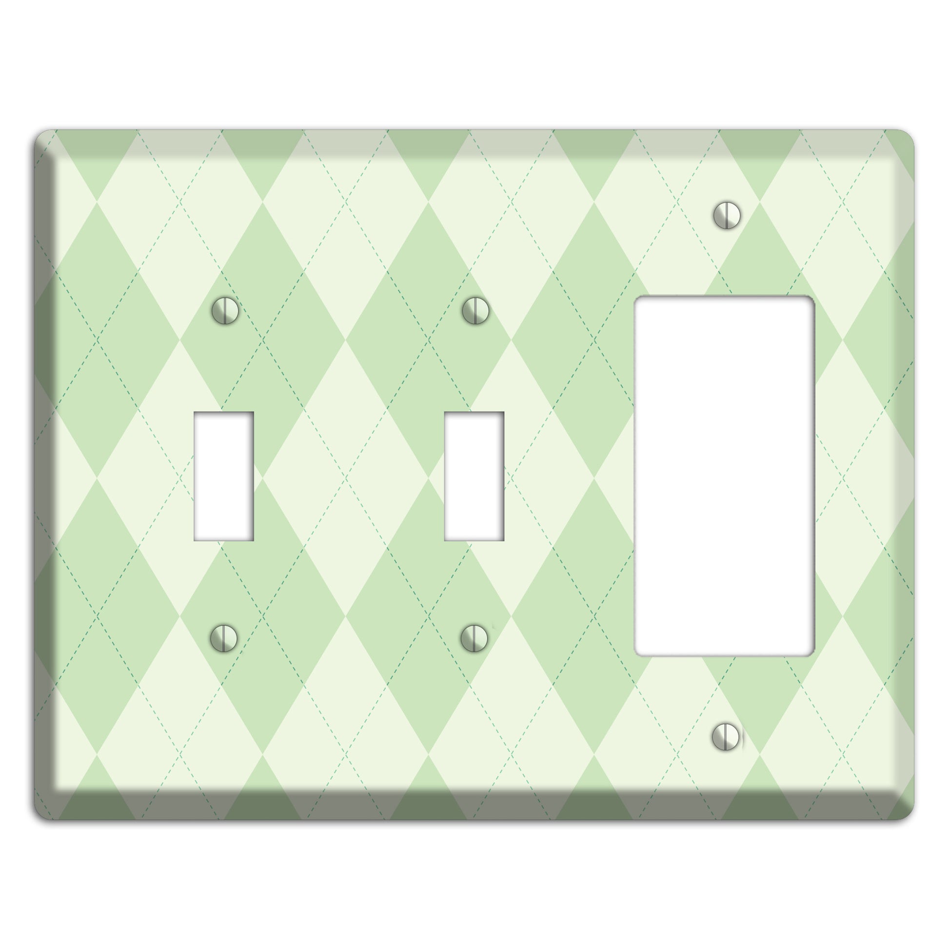 Light Green Argyle 2 Toggle / Rocker Wallplate