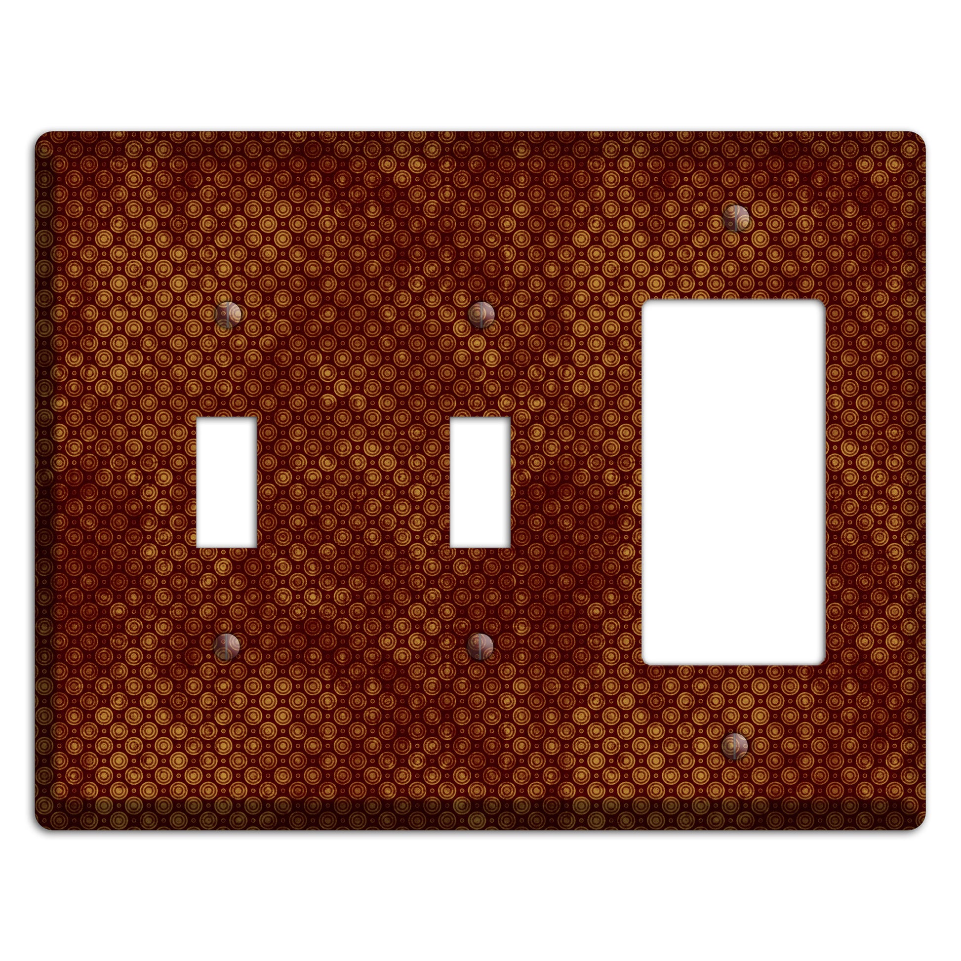 Maroon Tiny Circles 2 Toggle / Rocker Wallplate