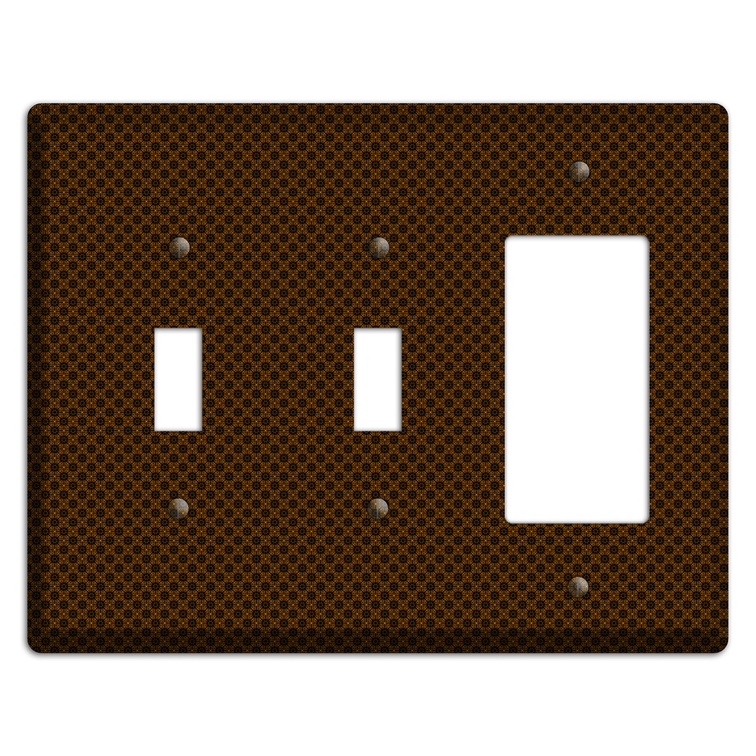 Brown Geometric 2 Toggle / Rocker Wallplate