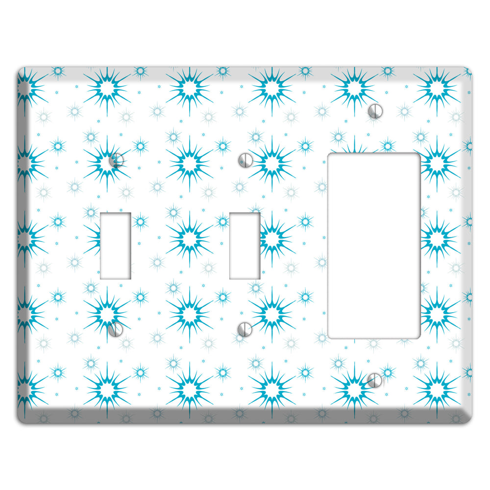 Blue Retro Burst 2 Toggle / Rocker Wallplate