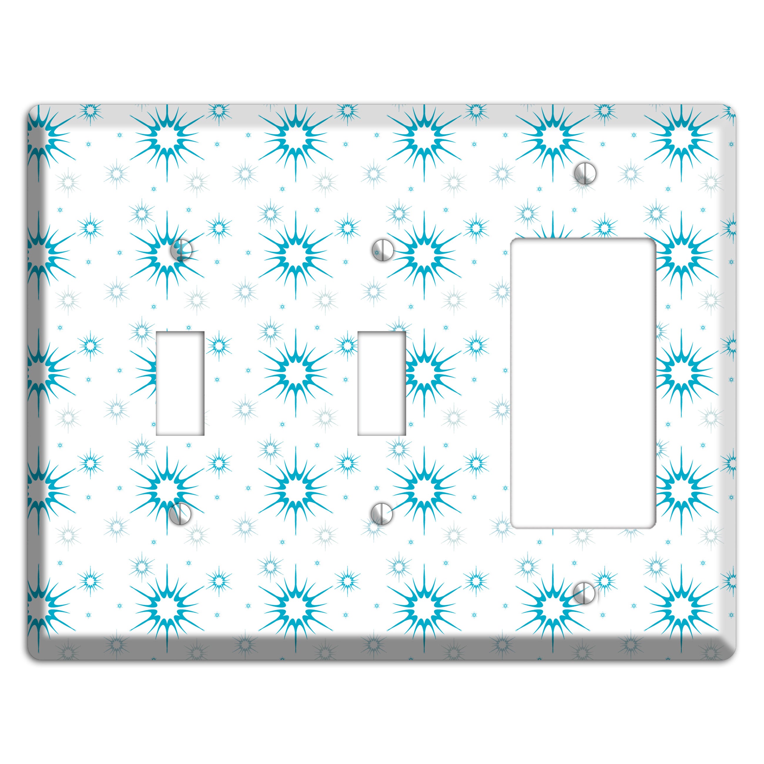 Blue Retro Burst 2 Toggle / Rocker Wallplate