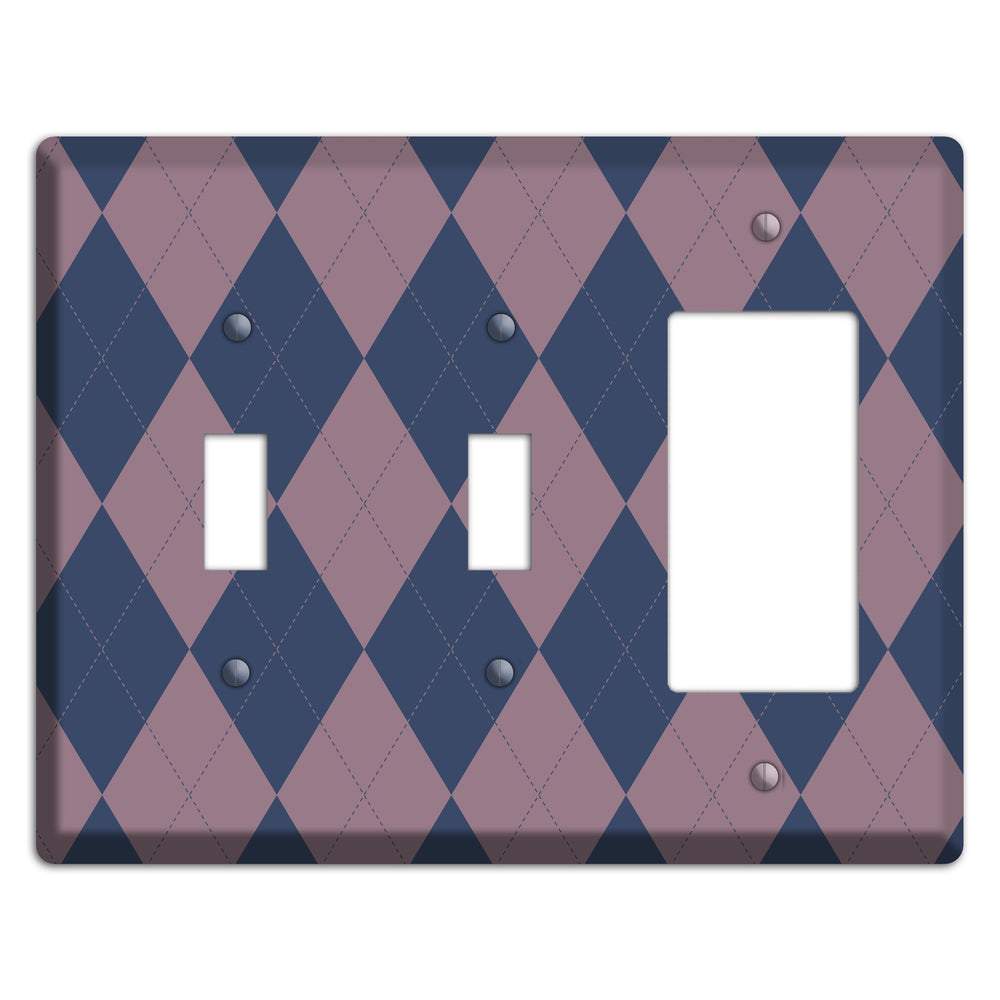 Purple Argyle 2 Toggle / Rocker Wallplate