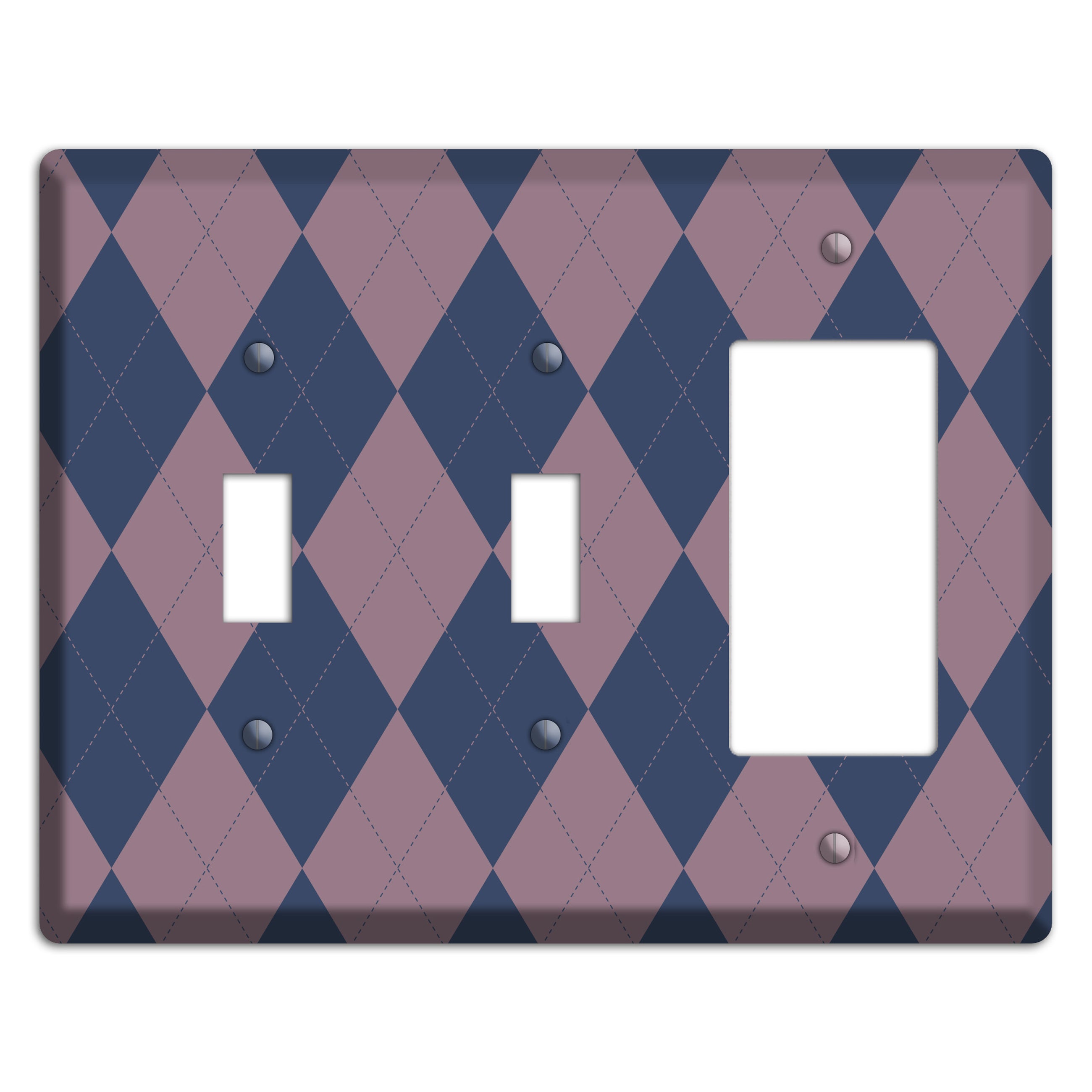 Purple Argyle 2 Toggle / Rocker Wallplate