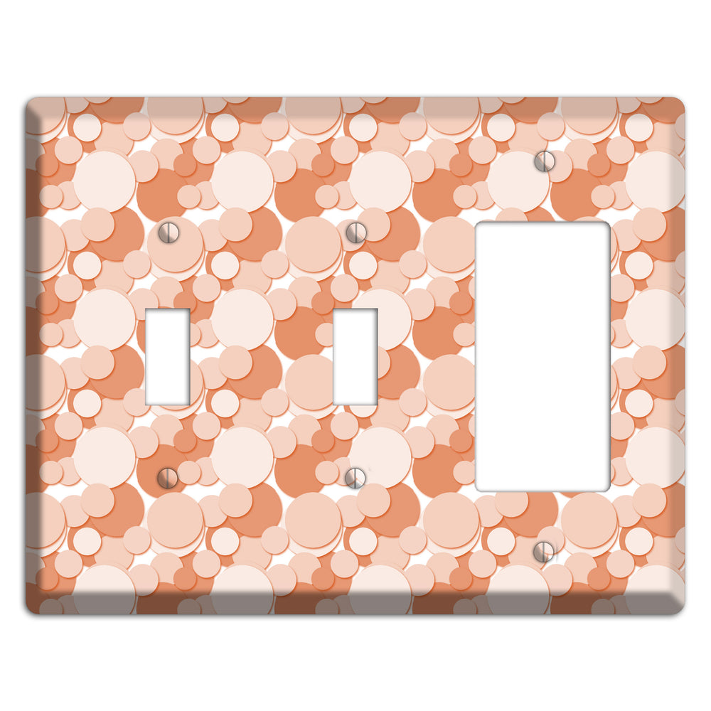 Multi Coral Bubble Dots 2 Toggle / Rocker Wallplate