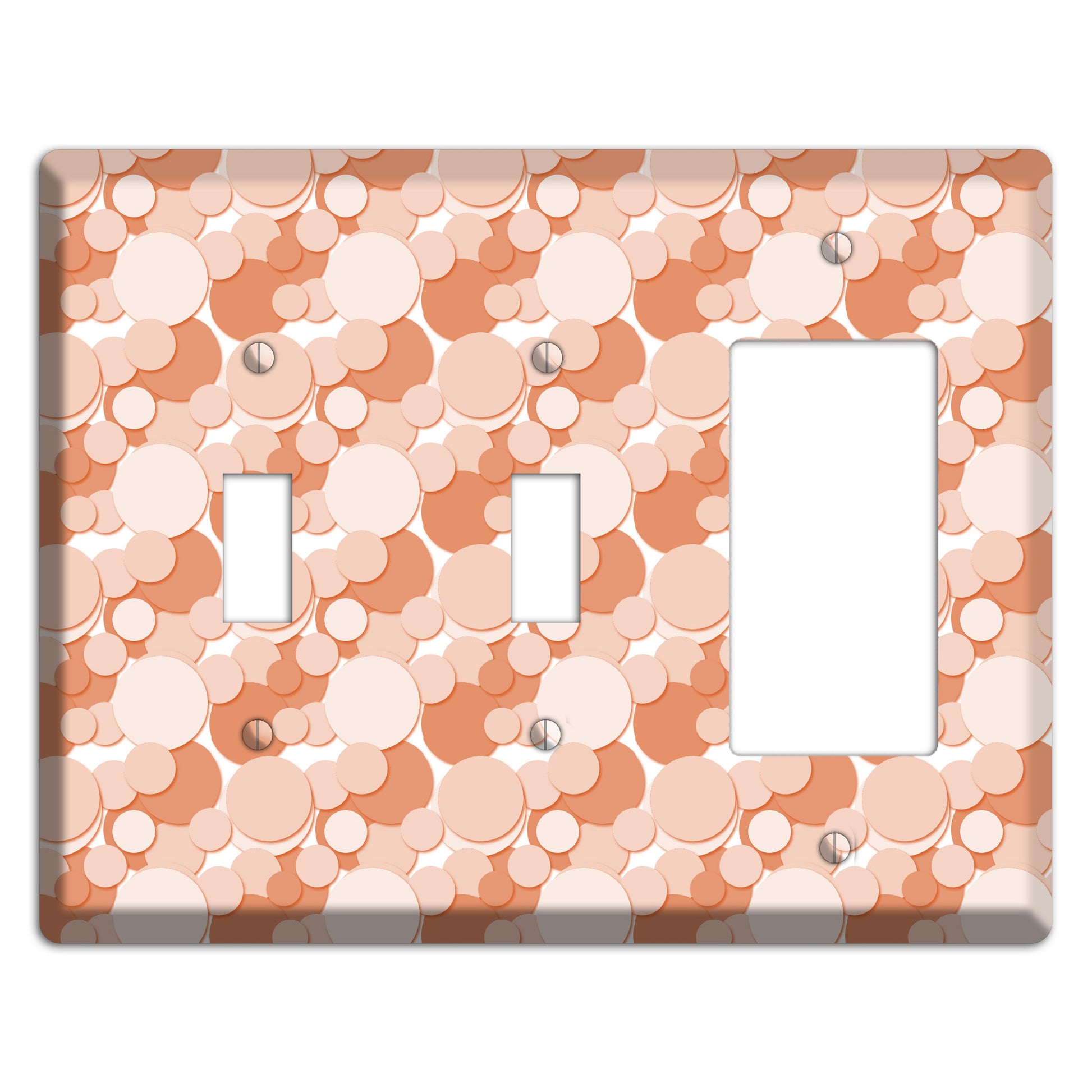 Multi Coral Bubble Dots 2 Toggle / Rocker Wallplate
