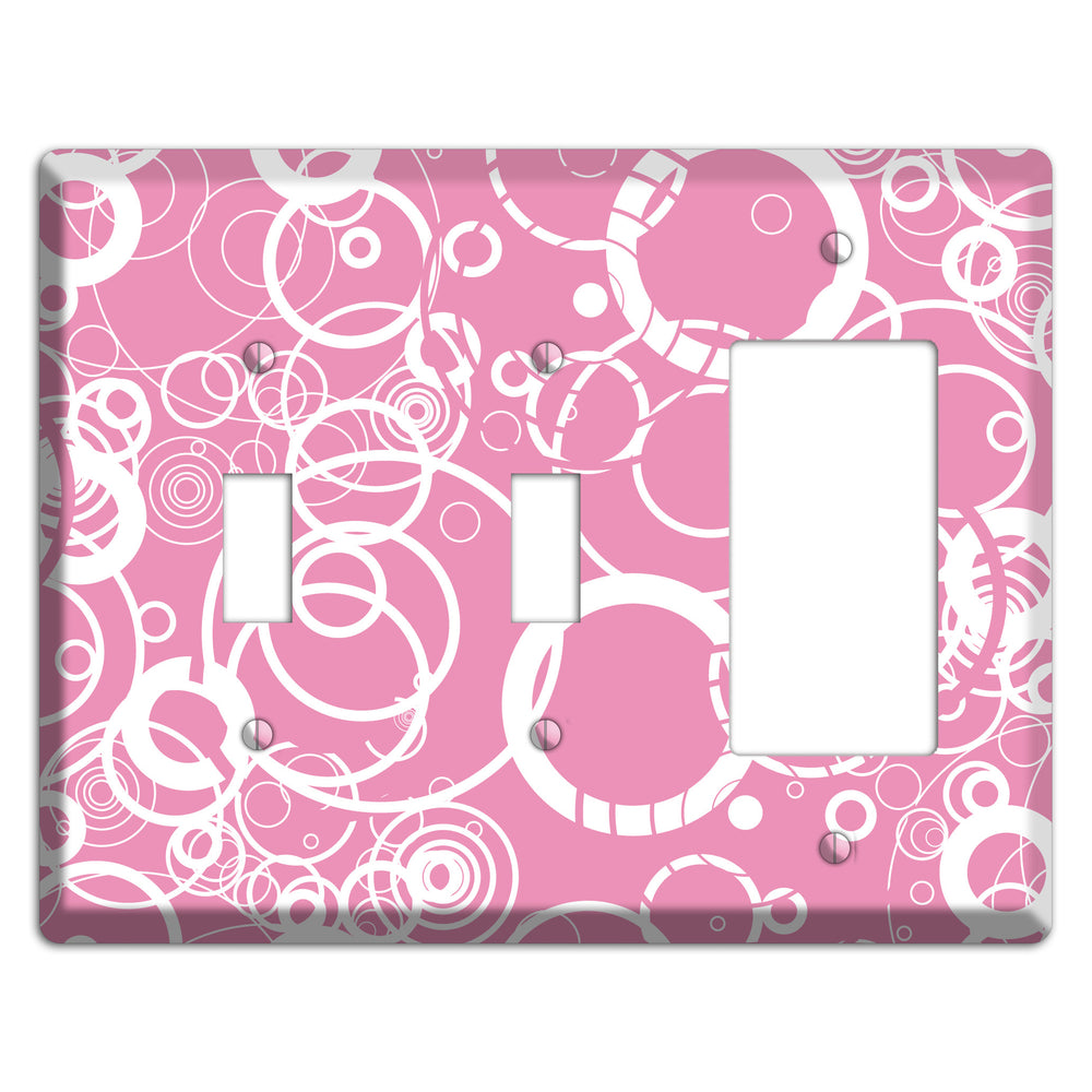 Light Pink Circles 2 Toggle / Rocker Wallplate