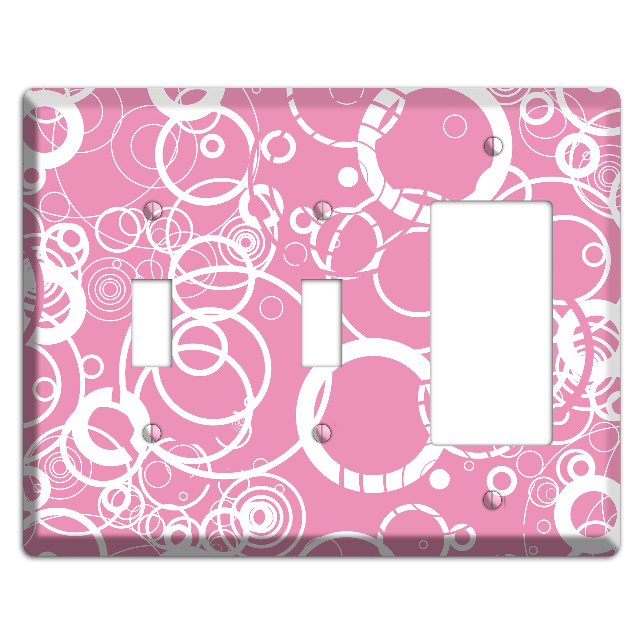 Light Pink Circles 2 Toggle / Rocker Wallplate