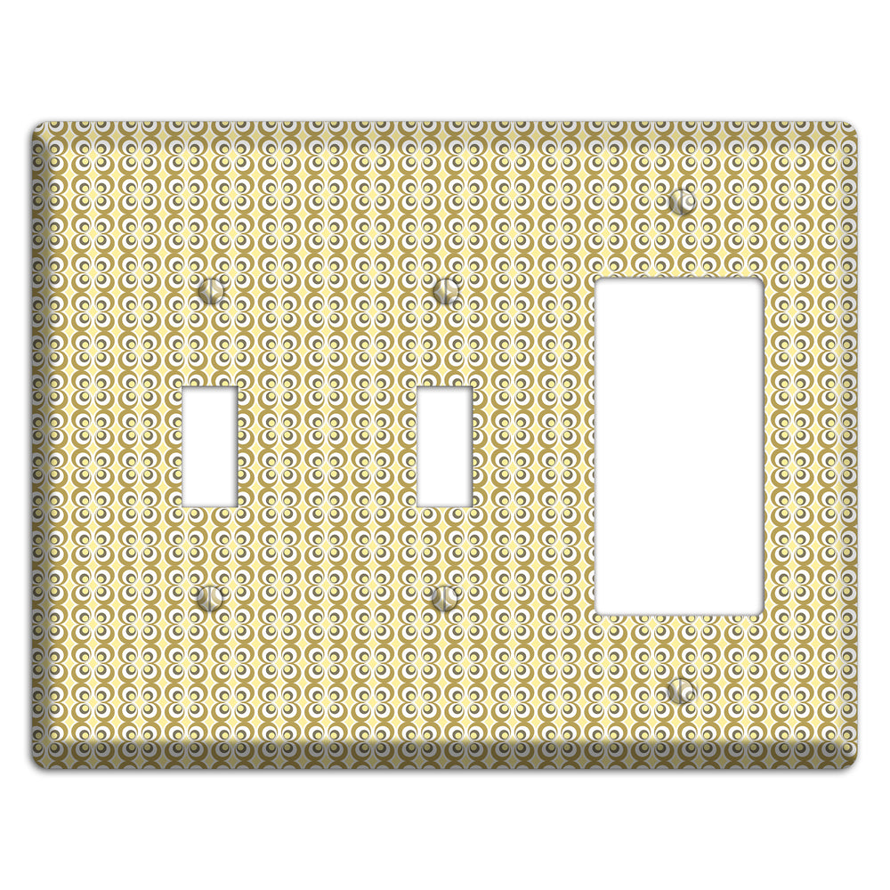 Yellow Offset Bullseye 2 Toggle / Rocker Wallplate