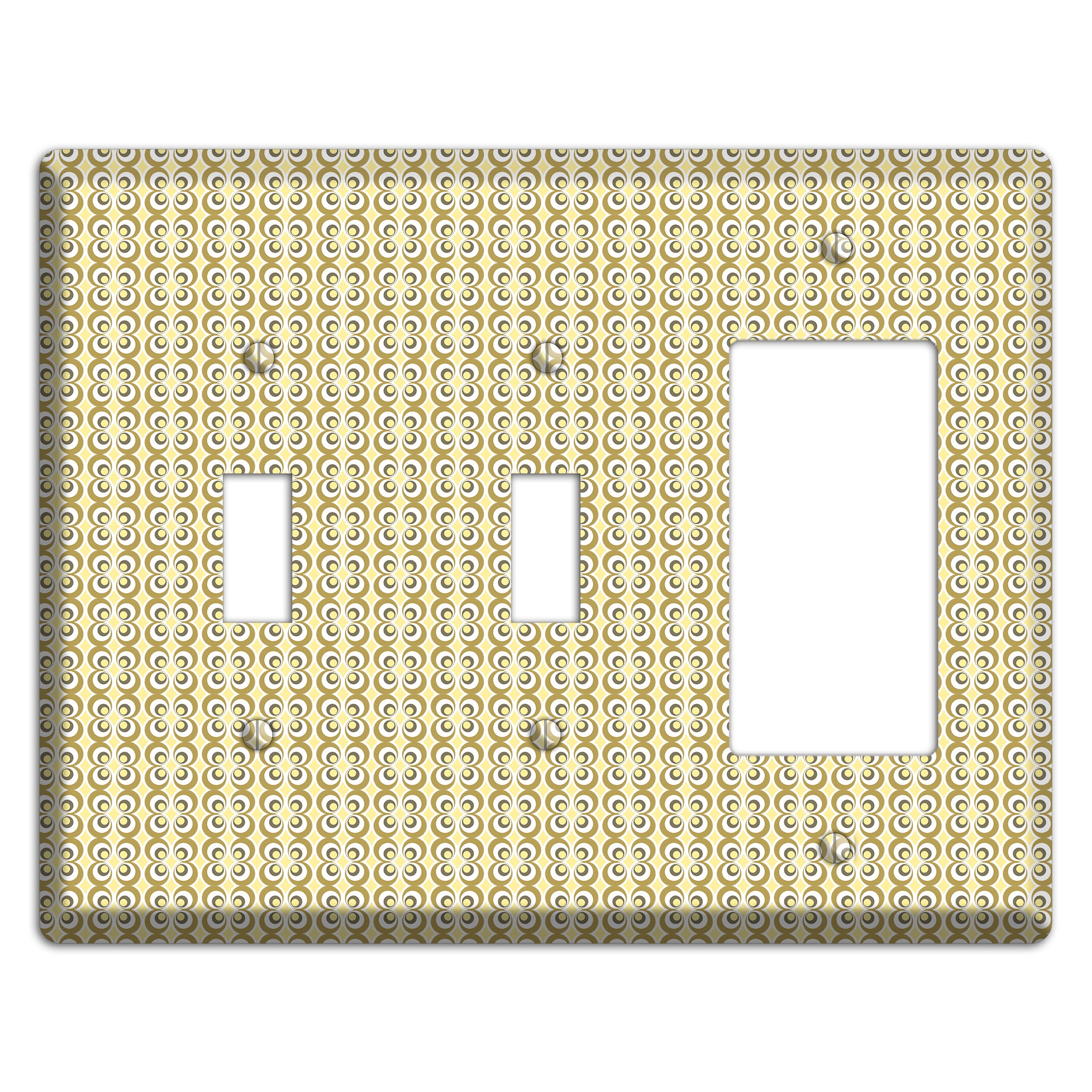 Yellow Offset Bullseye 2 Toggle / Rocker Wallplate