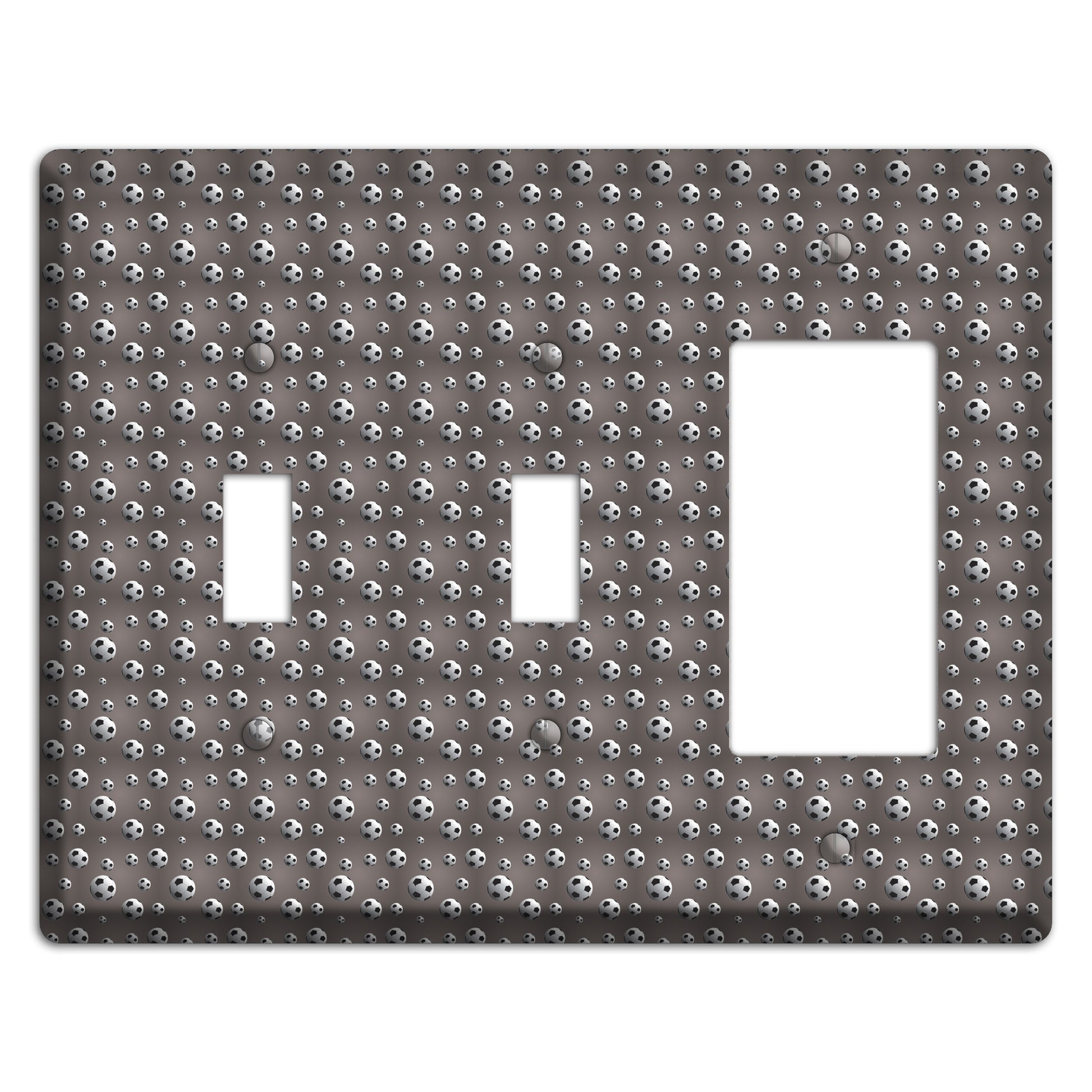 Grey with Soccer Balls 2 Toggle / Rocker Wallplate