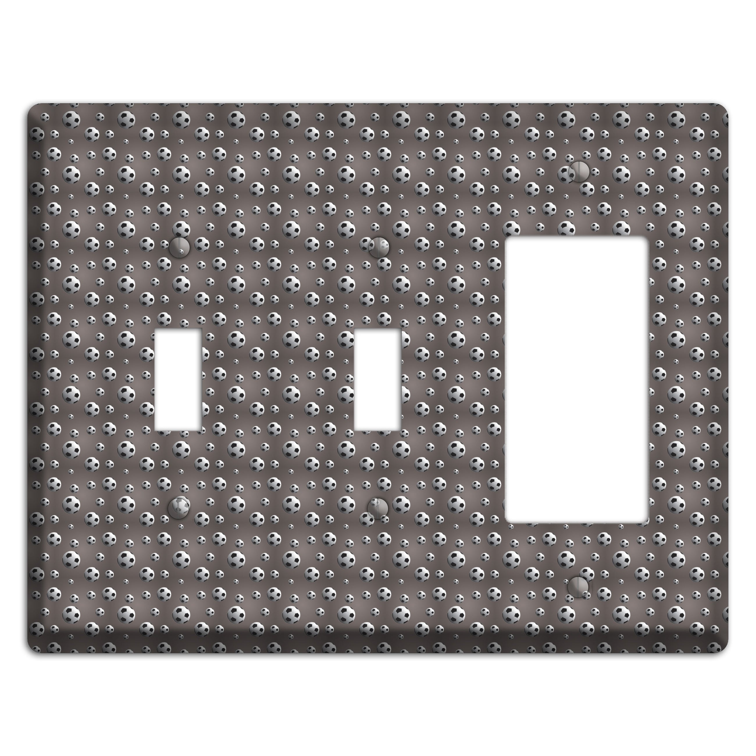 Grey with Soccer Balls 2 Toggle / Rocker Wallplate