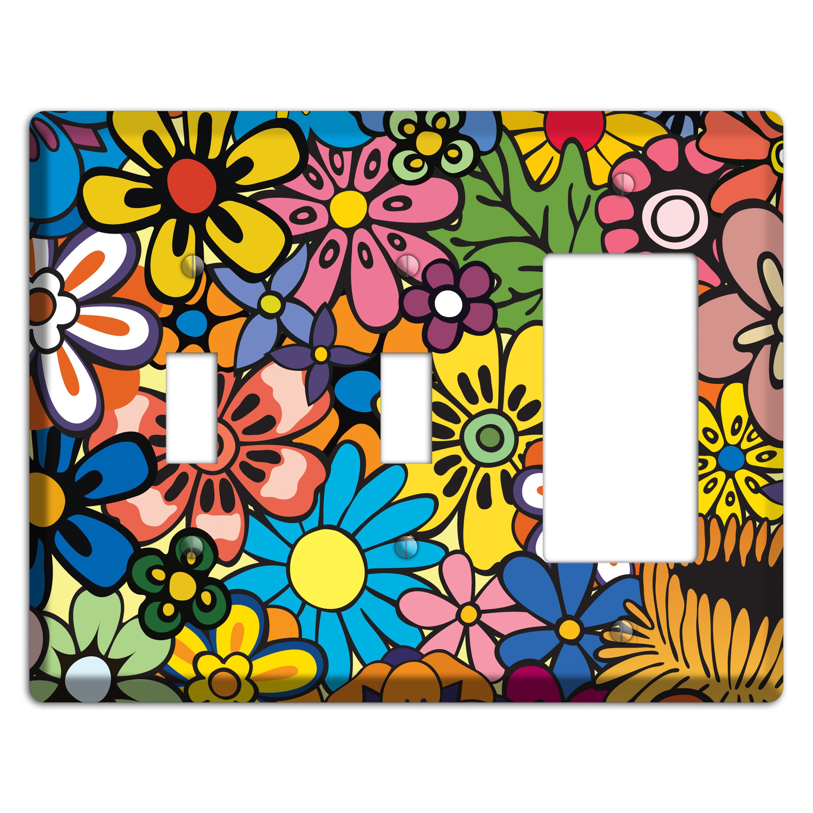 Flower Power 2 Toggle / Rocker Wallplate