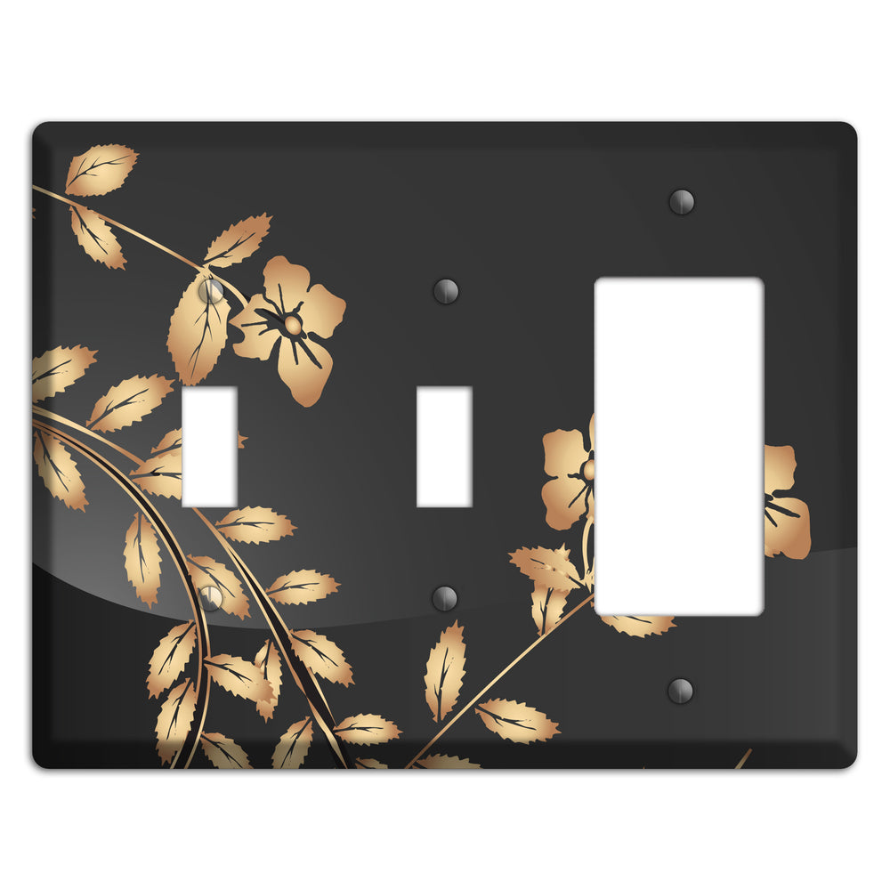 Black Sprig 2 Toggle / Rocker Wallplate