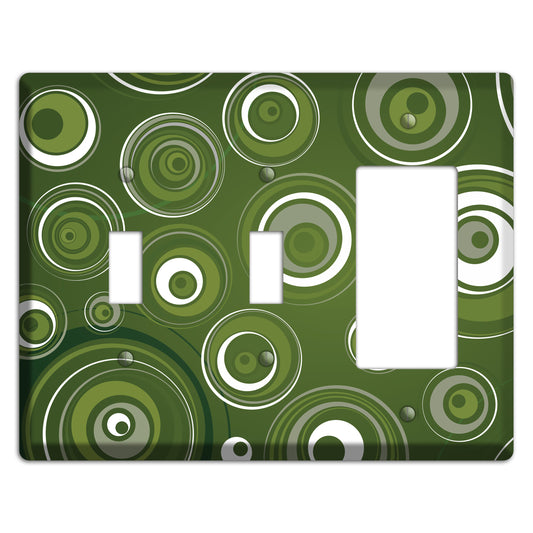 Green Circles 2 Toggle / Rocker Wallplate