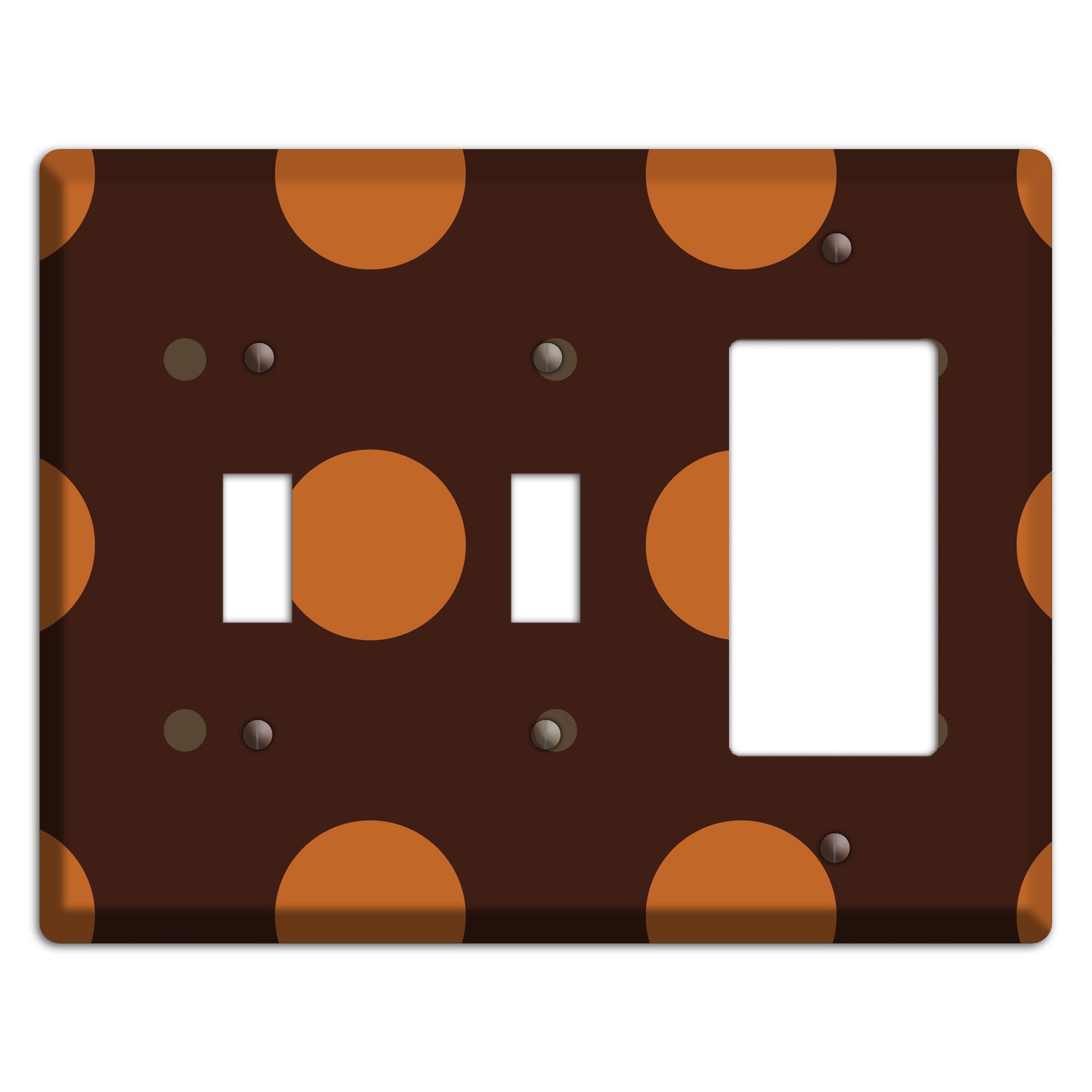 Brown with Umber and Brown Multi Tiled Medium Dots 2 Toggle / Rocker Wallplate