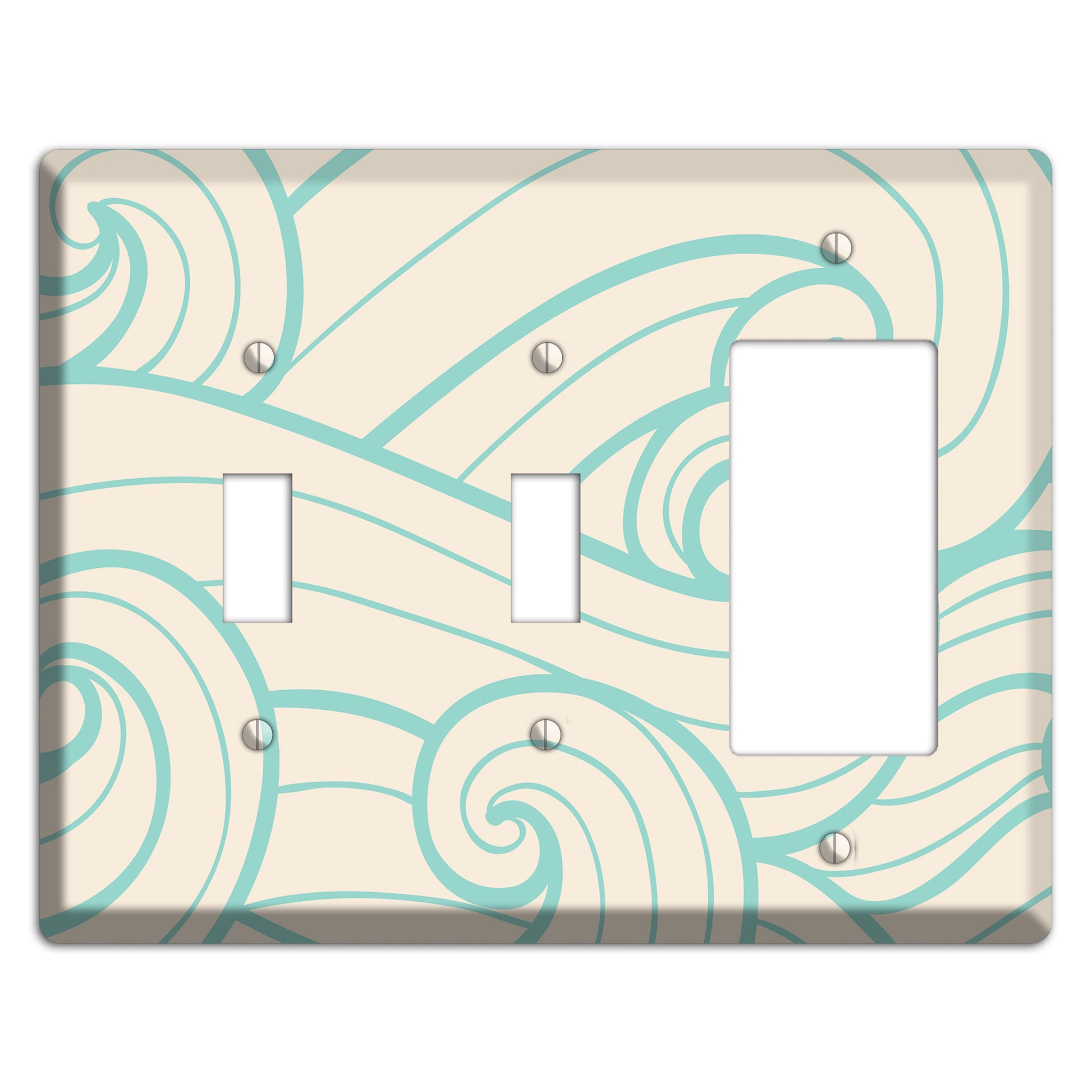 Abstract Curl Cream 2 Toggle / Rocker Wallplate